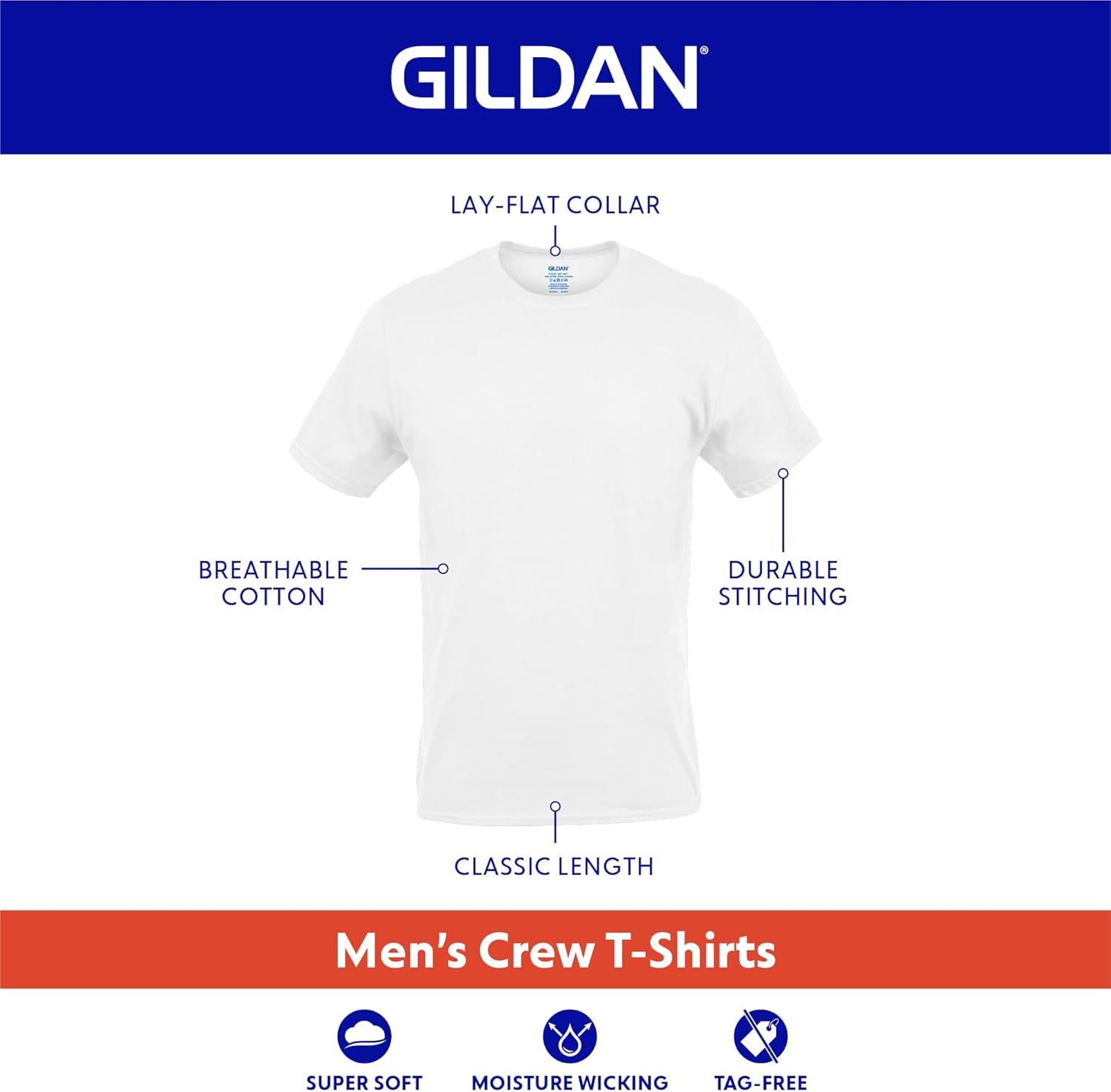 Gildan Men's Crew T-Shirts, Multipack, Style G1100
