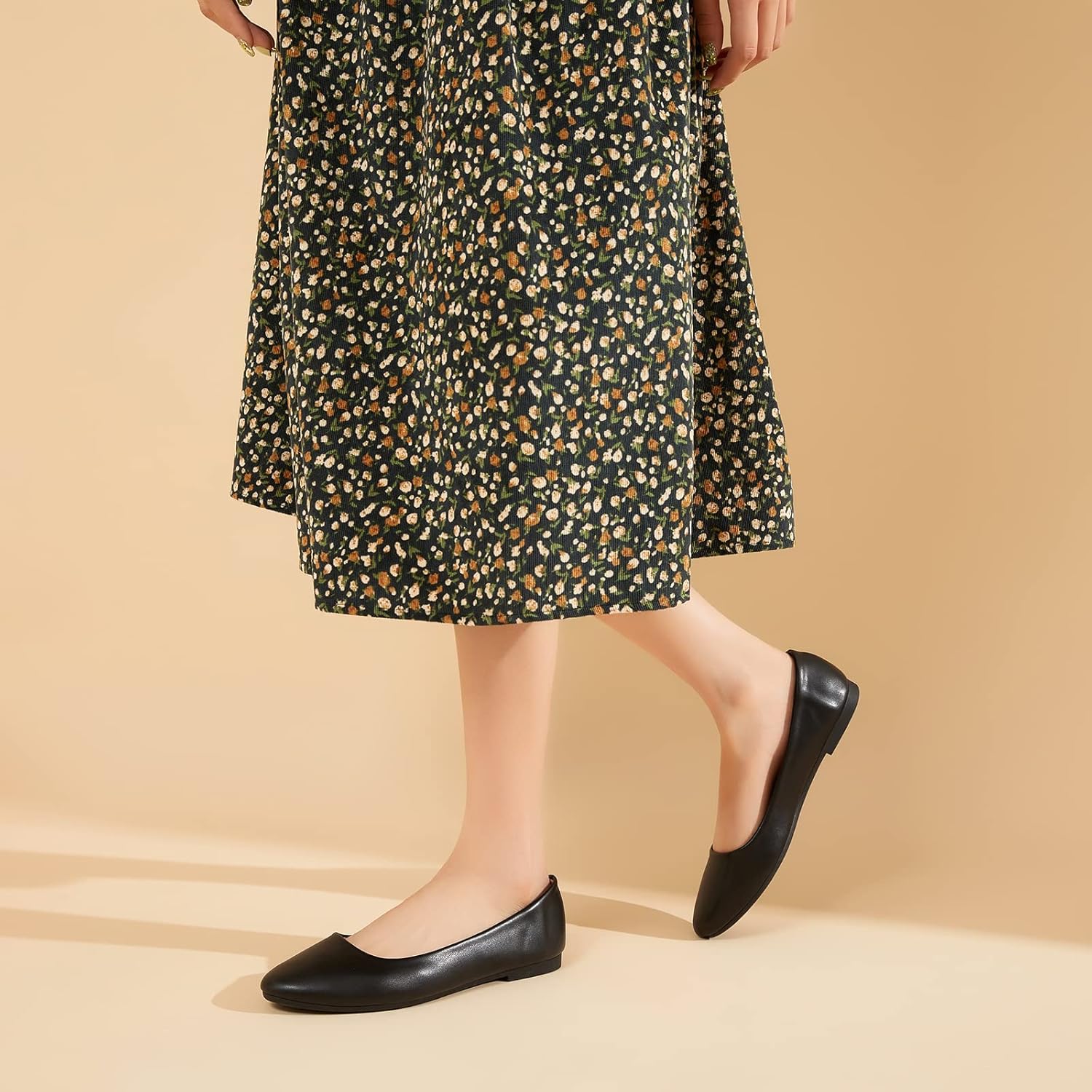 Hash Bubbie Women's Flats Shoes Ballet Flats Dress Shoes Comfortable PU Leather Slip on Shoes for Women