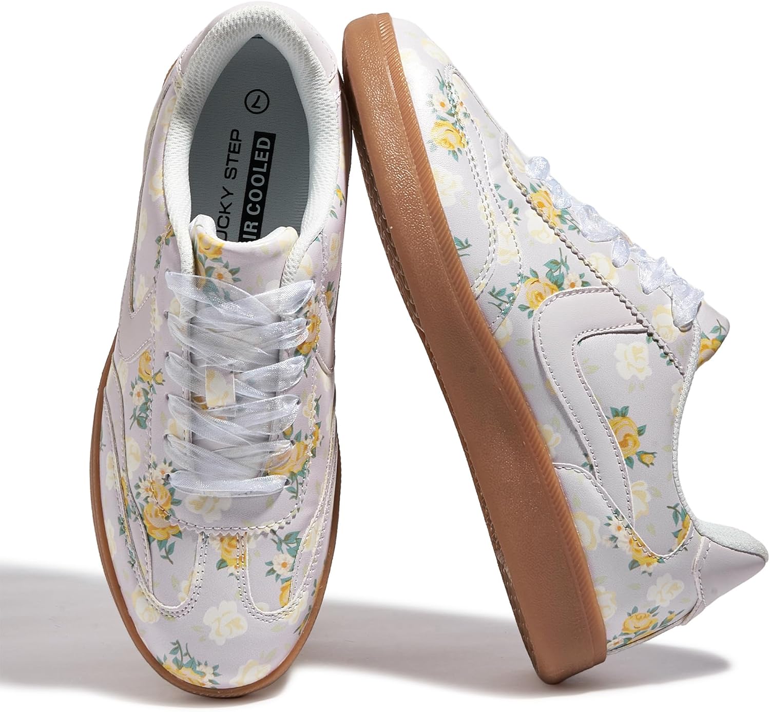 LUCKY STEP Women's Retro Fashion Sneakers Classic Casual Walking Shoes Non Slip Comfort Skate Shoes