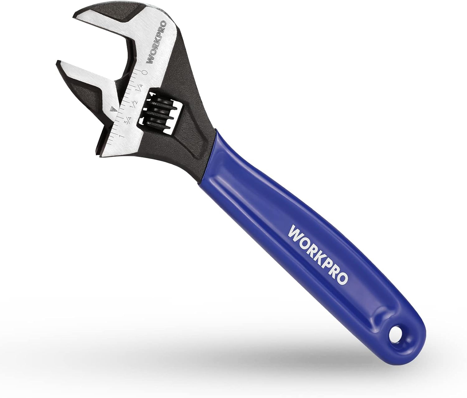 WORKPRO 2-Piece Adjustable Wrench Set, 6-Inch & 10-Inch Wide Jaw Black Oxide Wrench, Cr-V Steel, Metric & SAE Scales, Max Jaw Opening 15/16