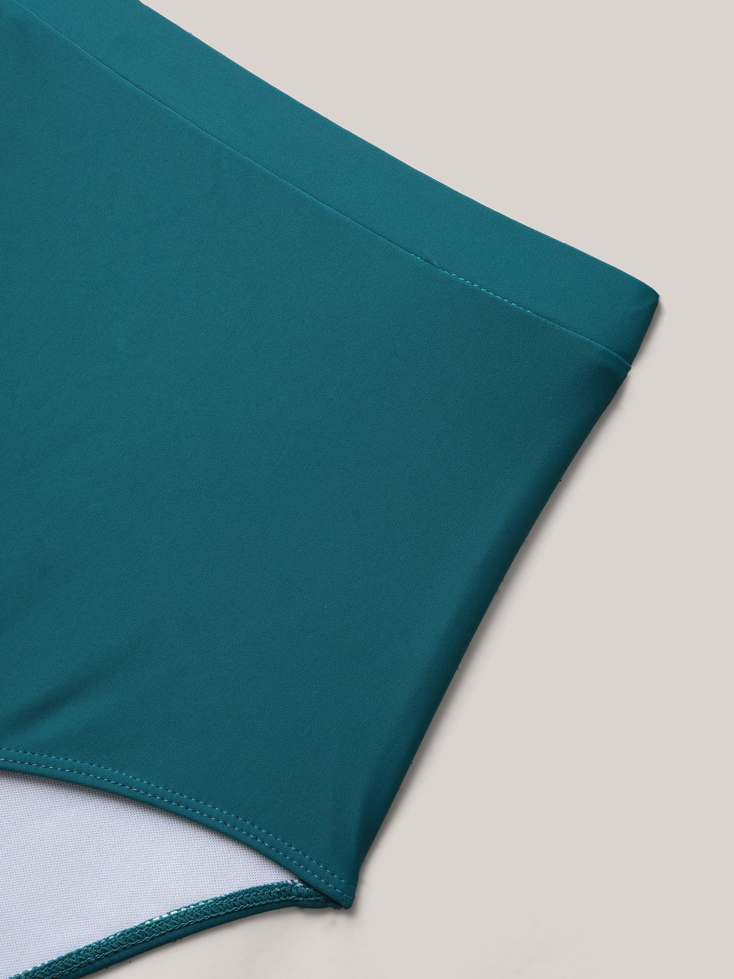 Belted Lotus Leaf Sleeve Swim Dress