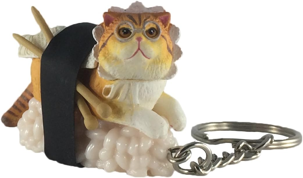 Sushi Cat Clever Idiots Nekozushi Keychain - Blind Box Includes 1 of 5 Collectable Figurines - Authentic Japanese Design Collectable Figurines - (Version 2)