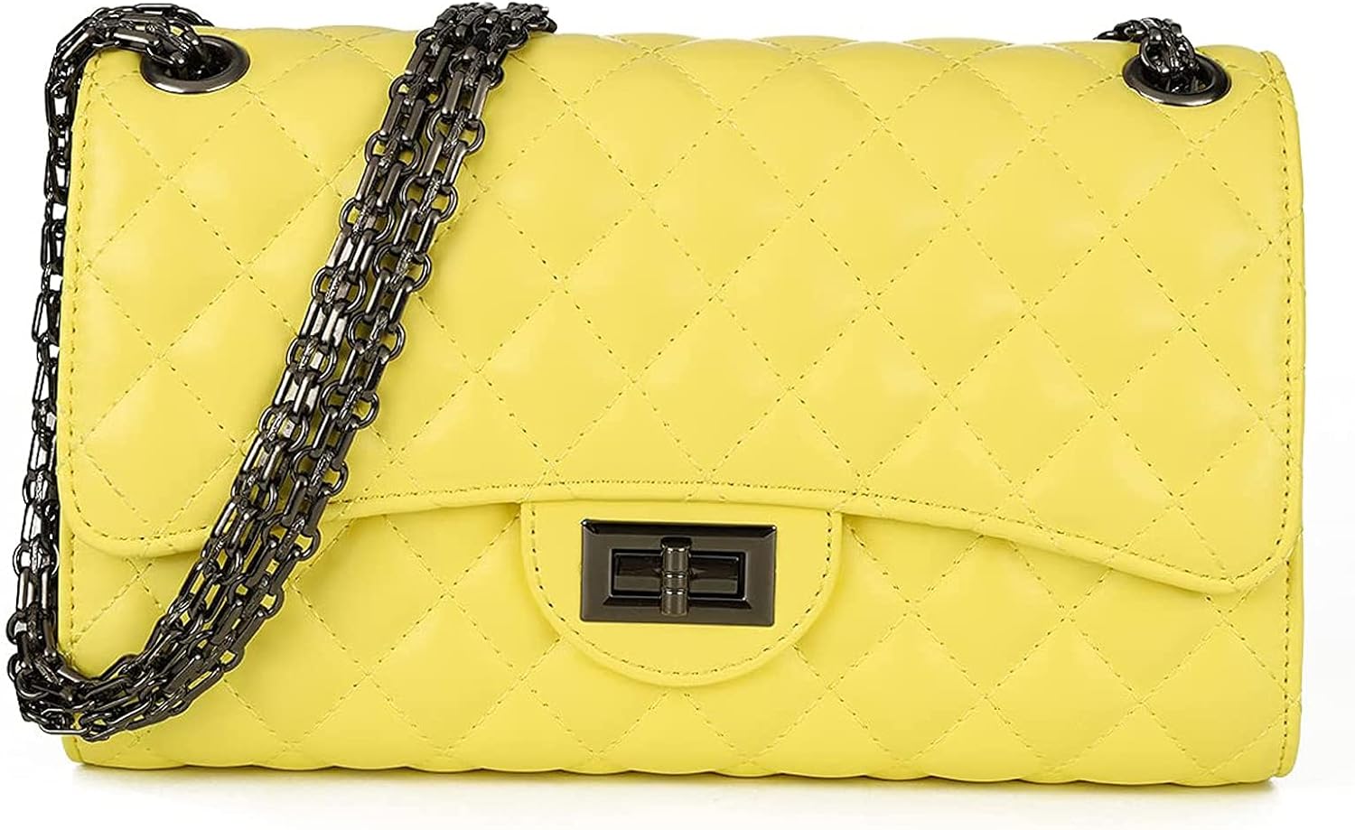 Gladdon Quilted Crossbody Purse for Women Trendy Ladies Shoulder Bag with Chain Designer Purses