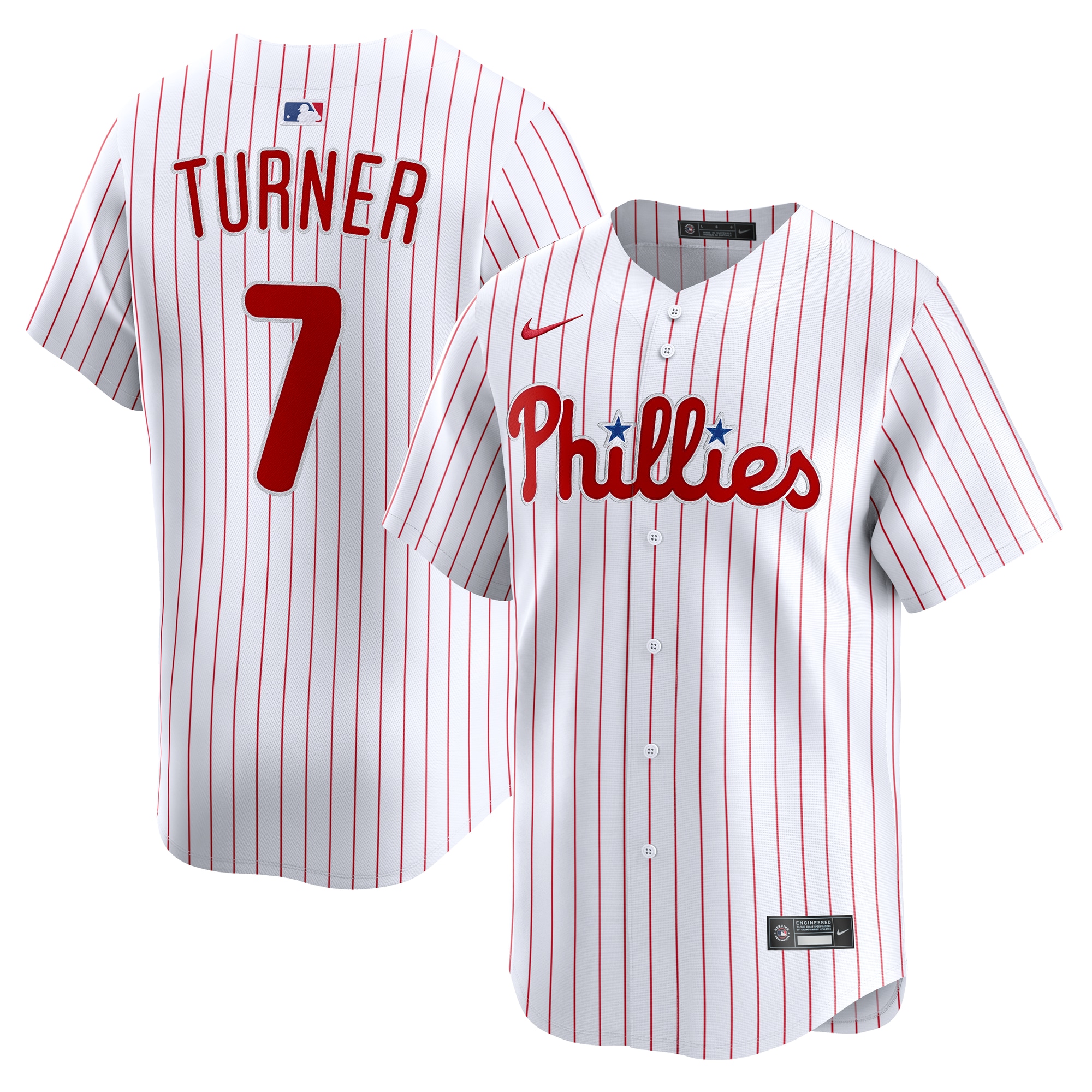 Men's Philadelphia Phillies Trea Turner Nike White Home Limited Player Jersey