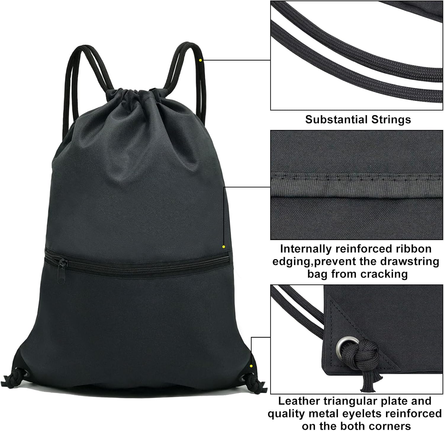 HOLYLUCK Drawstring Backpack Bag Sport Gym Sackpack