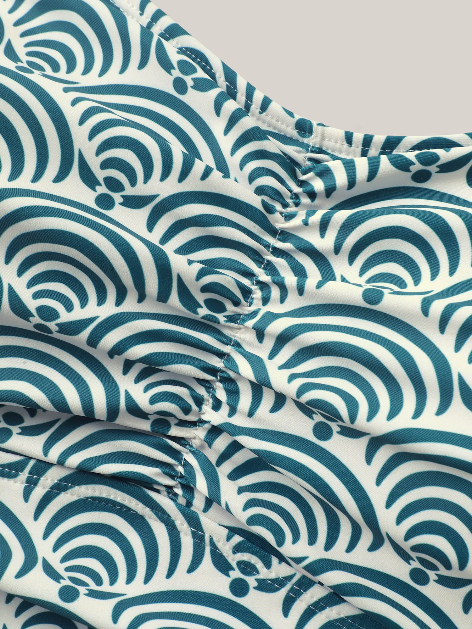 Shell Print Ruched Swim Dress