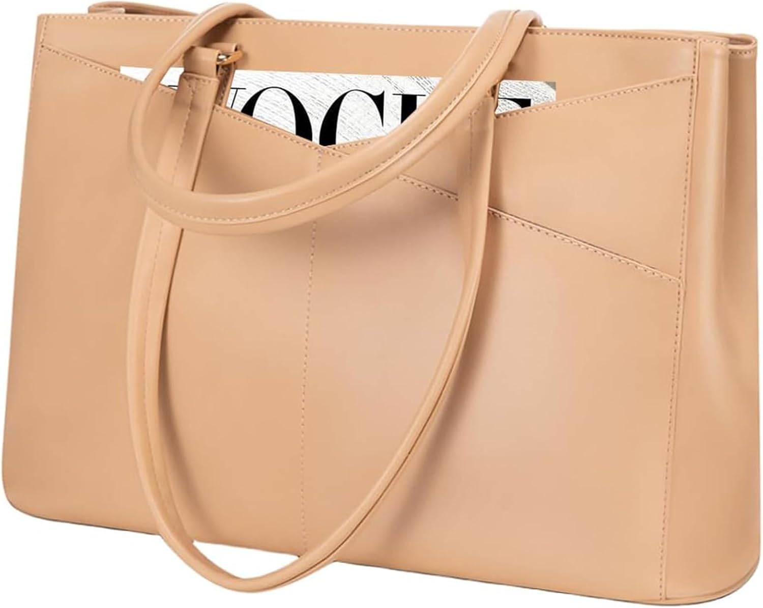 LOVEVOOK Laptop Tote Bag for Women 15.6 Inch Waterproof Leather Computer Bags Business Office Work Briefcase Black