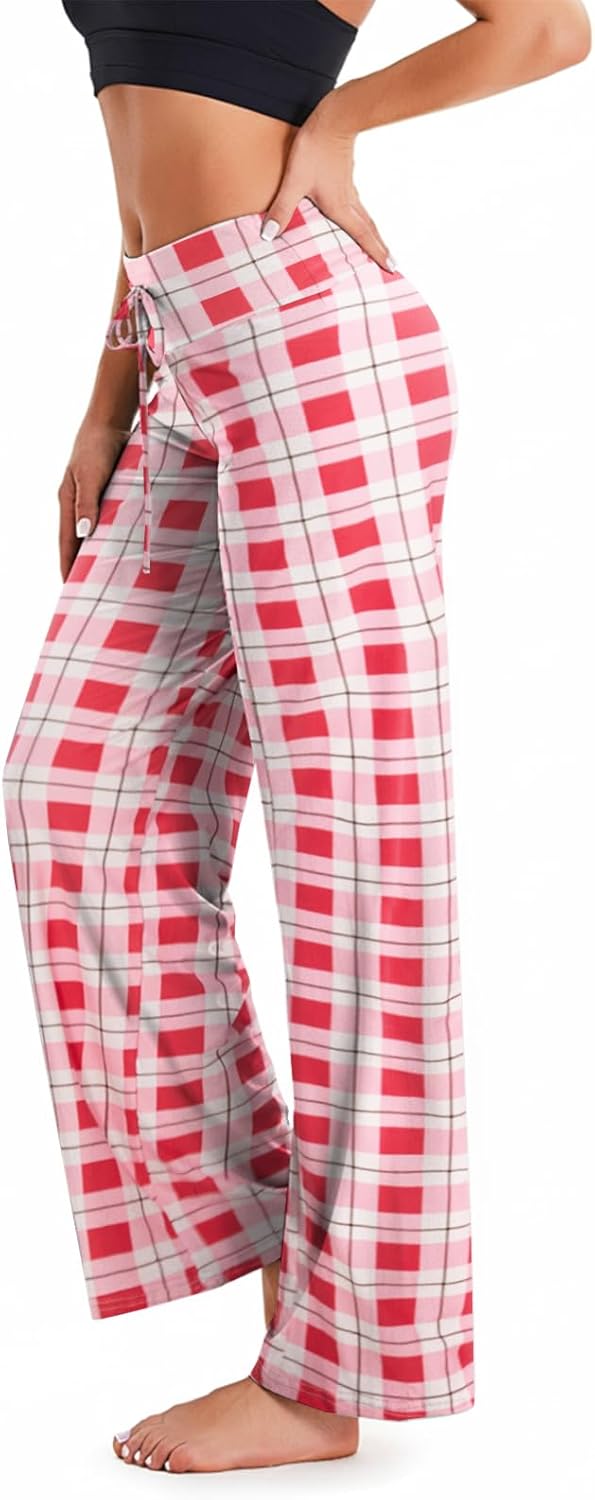 TNNZEET 3 Pack Women's Wide Leg Pants with Pockets - Casual Loose Yoga Trouser Pants Sweatpants Palazzo Lounge Pajama Pants