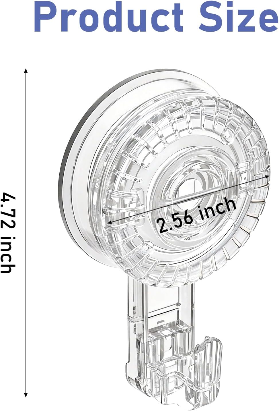 Suction Cup Hooks, One-Second Installation, Reusable,for Use On Glass, Mirrors, and Smooth Tile Surfaces Only, Suitable for Kitchens, Bathrooms, and Toilets. 2-Pack(Transparent)