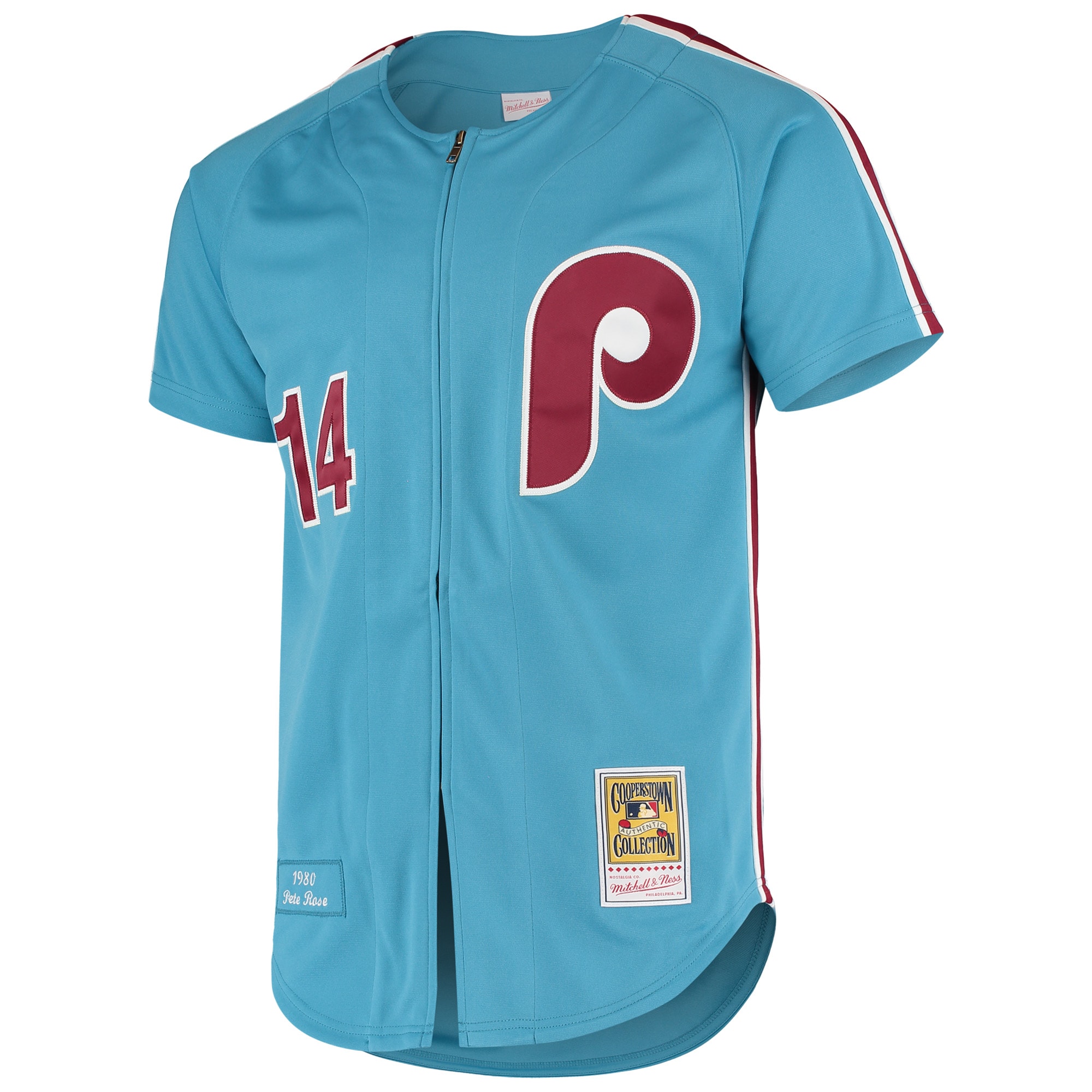 Men's Philadelphia Phillies Pete Rose Mitchell & Ness Light Blue Cooperstown Collection Authentic Jersey