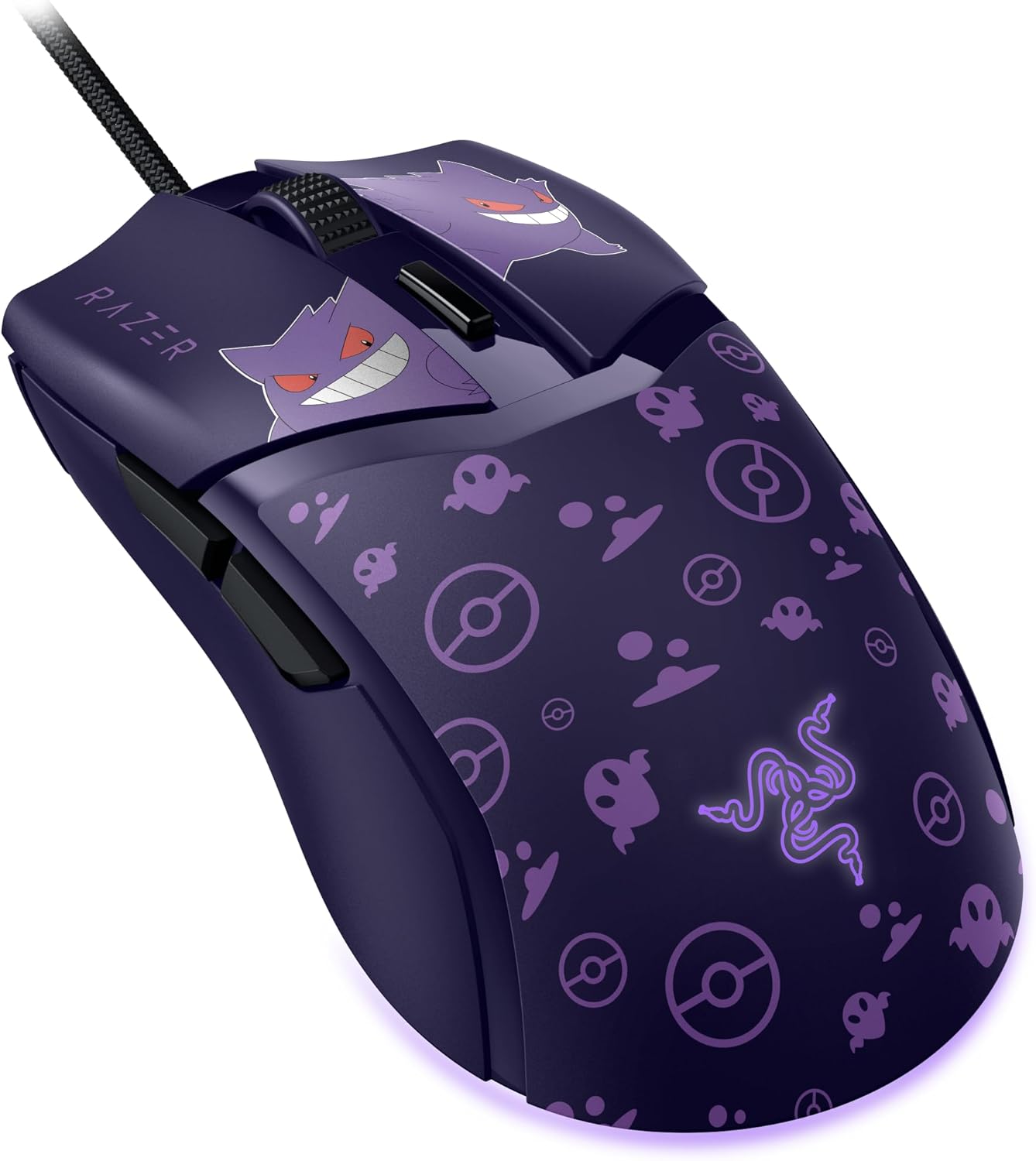 Razer Cobra Gengar Edition - Lightweight Wired Gaming Mouse - 8500 DPI Sensor - 58g - 3rd Generation Optical Mouse switches - Chroma Lighting - Speedflex Cable - PC/MAC | Pokémon Gengar