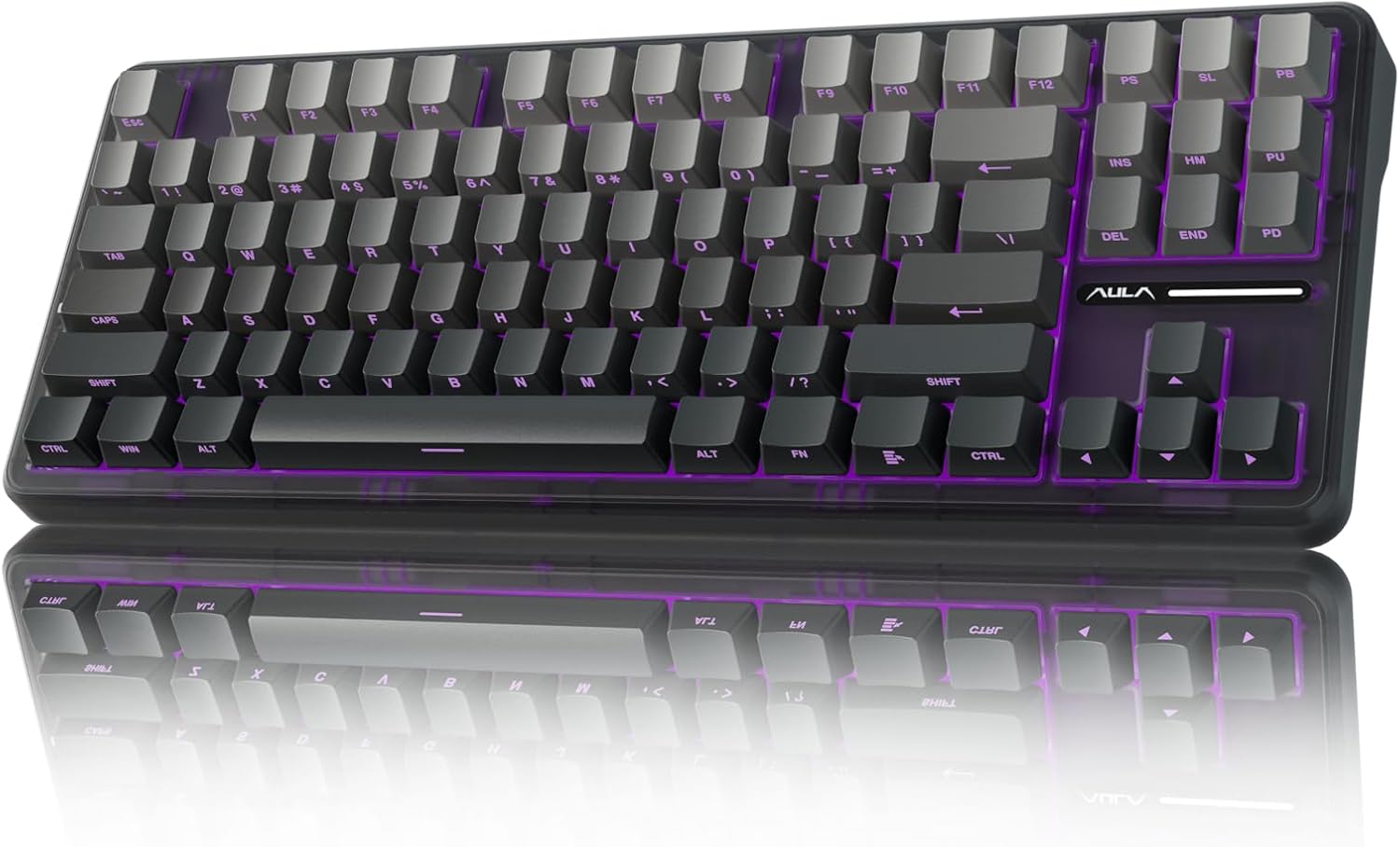 AULA F75 Pro Wireless Mechanical Keyboard,75% Hot Swappable Custom Keyboard with Knob,RGB Backlit,Pre-lubed Reaper Switches,Side Printed PBT Keycaps,2.4GHz/USB-C/BT5.0 Mechanical Gaming Keyboards