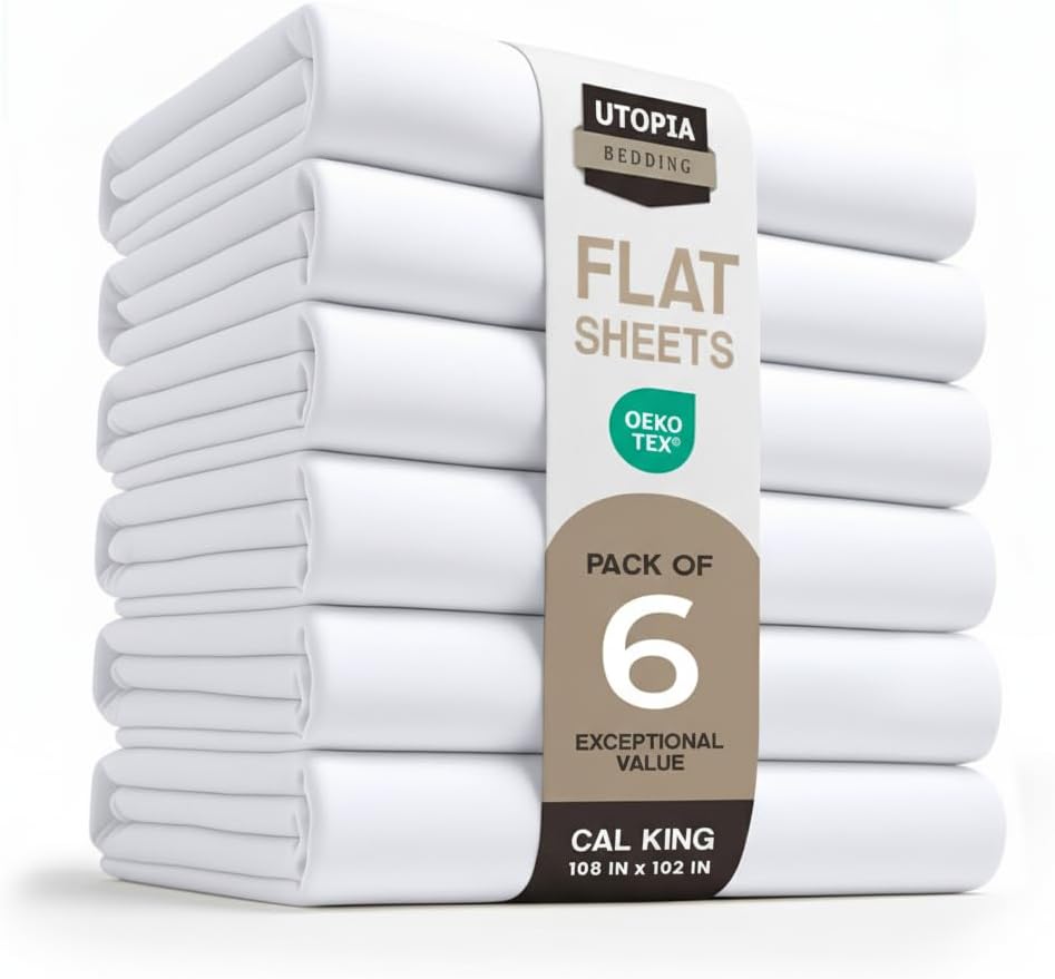 Utopia Bedding Flat Sheet - 1 Pack (Queen, White) - Soft Brushed Microfiber Fabric - Shrinkage & Fade Resistant Top Sheet - Easy Care Bed Sheet