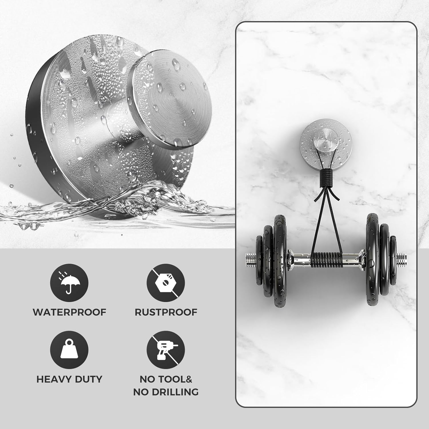 Shower Hooks for Inside Shower,Suction Cup Hooks for Glass Window,Removable Towel Hooks for Bathrooms,4 Packs(Silver)