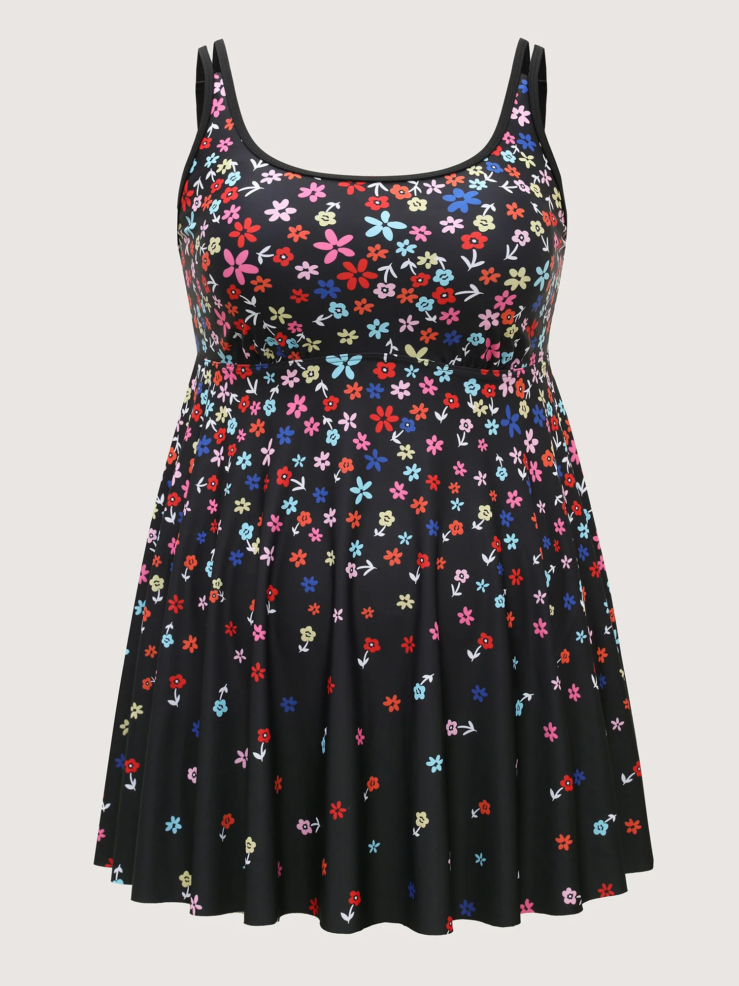 Florals Everywhere Fit and Flare Swim Dress