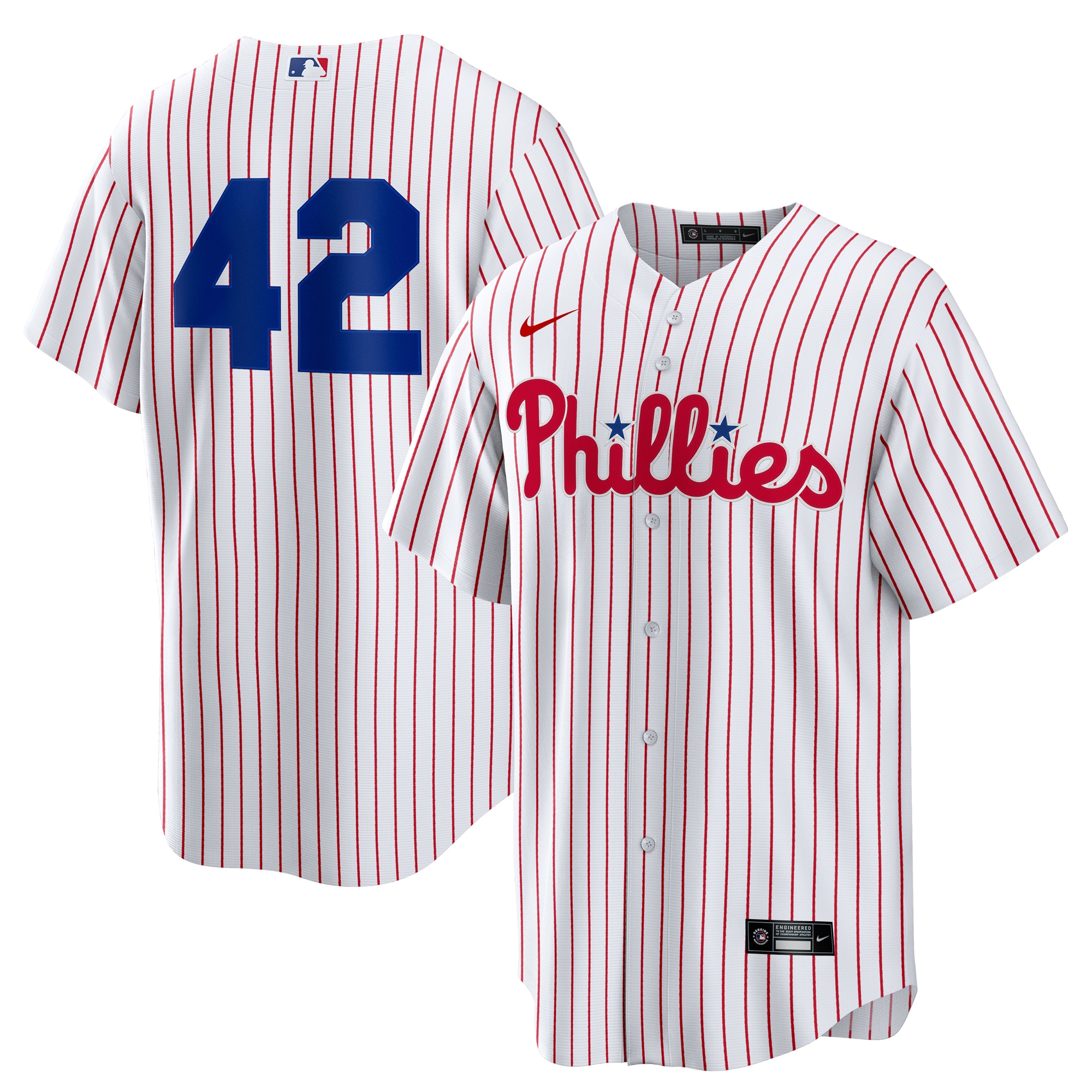 Men's Philadelphia Phillies Nike White Home 2025 Jackie Robinson Day Replica Jersey
