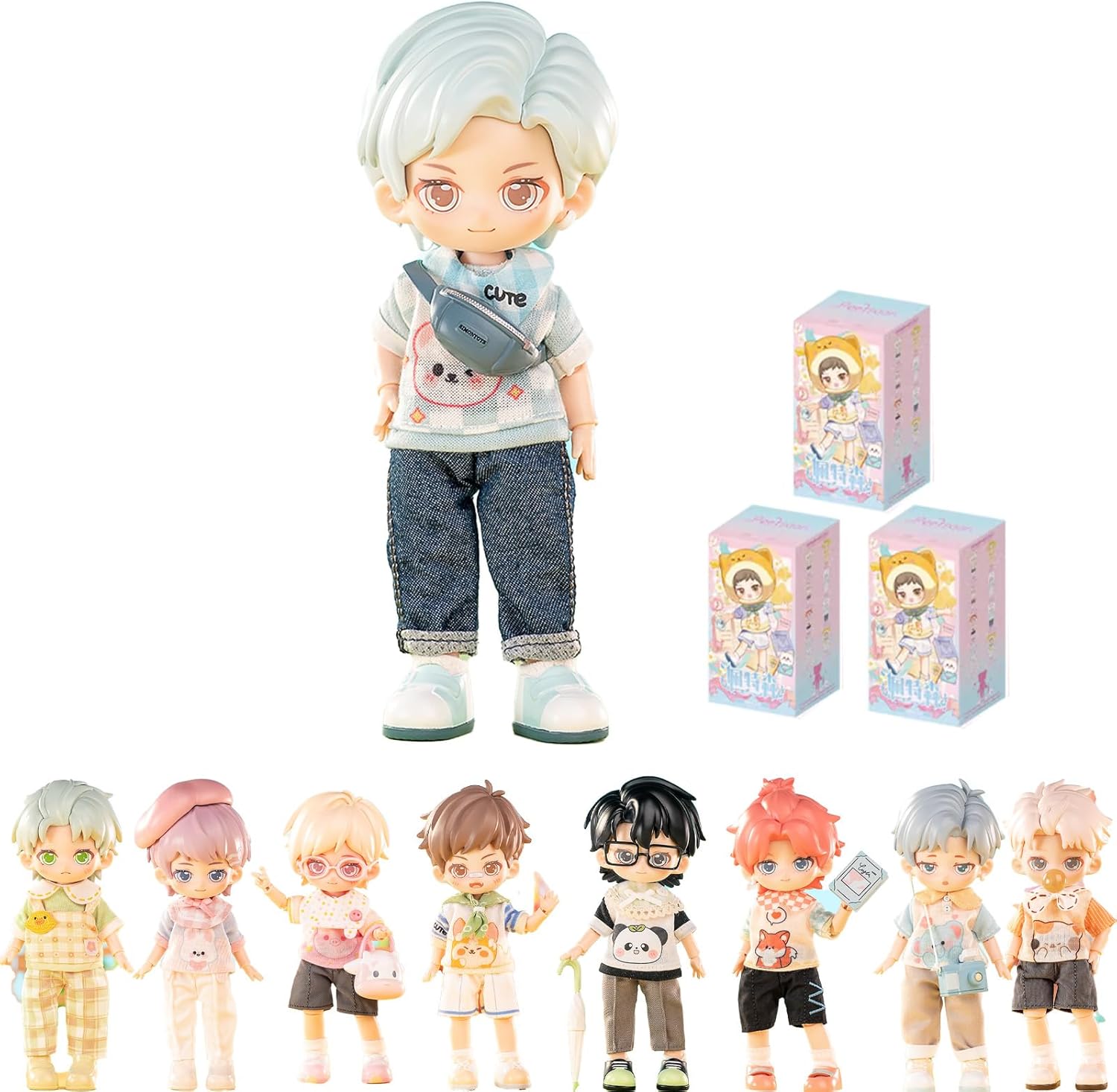 BJD Blind Box,Kawaii PEETSOON Blind Box BJD,PEETSOON Garden Party 1/12 Ball Jointed Collectable Doll Figure Posable Dress Up Doll for Girls Gift Toys