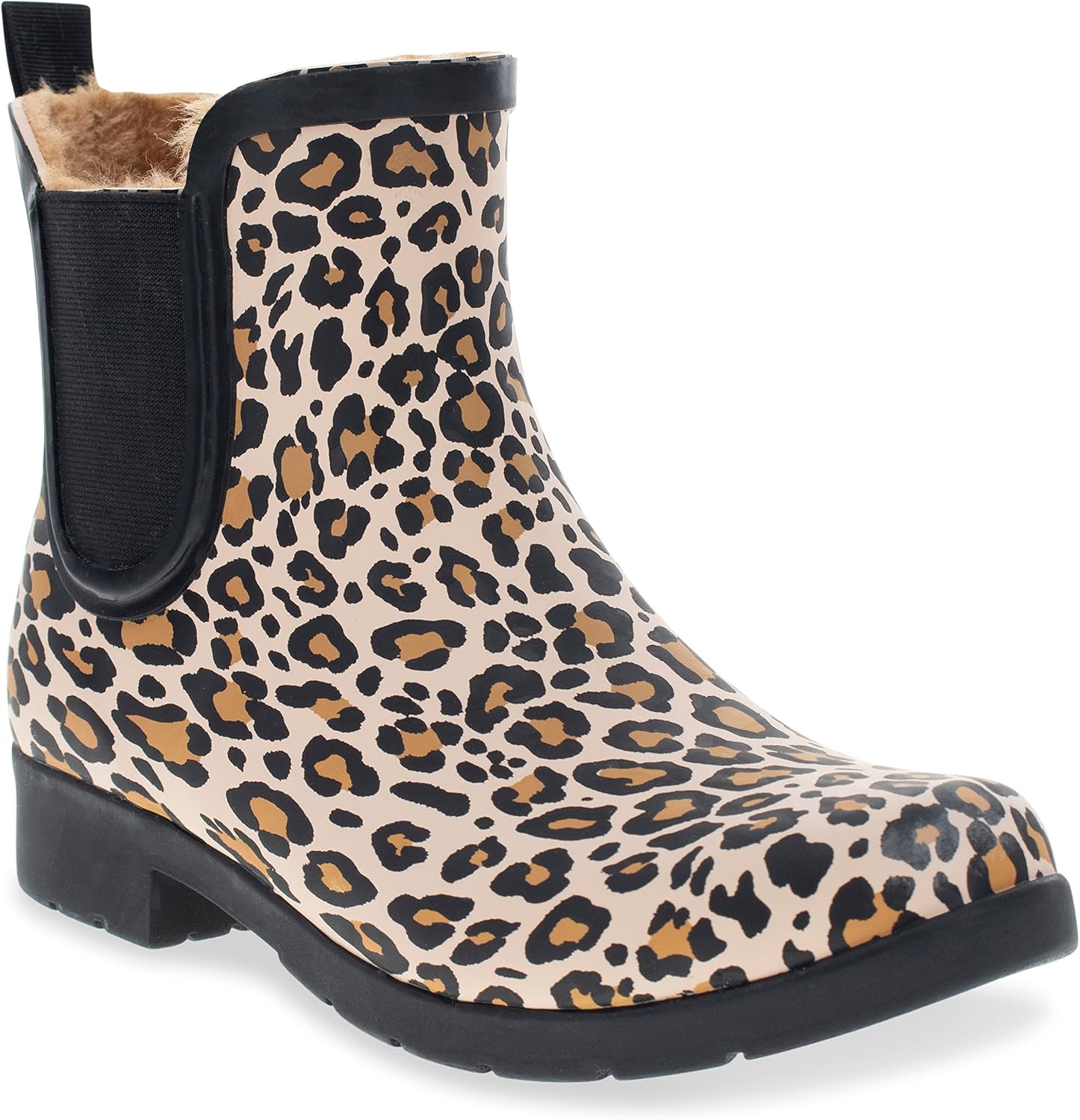 Chooka Women’s Waterproof Chelsea Bootie – Plush Lined, Slip-On Rain Ankle Boots