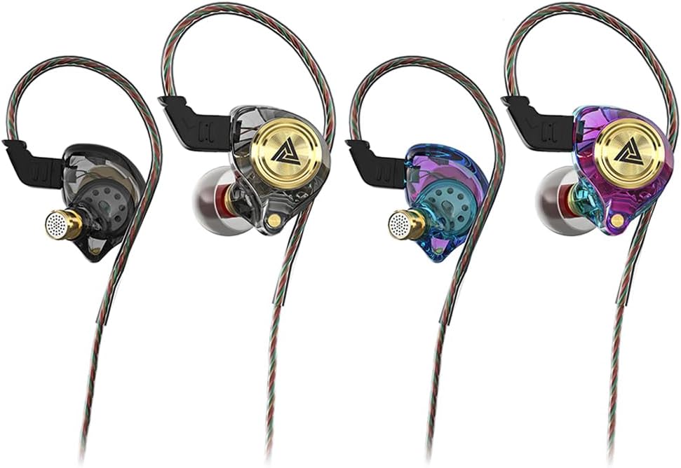 Wired Gaming Earbuds, Ak3file in Ear Monitors, Deep Bass Sound Wired Earbuds, HiFi in Ear Headphones with 1DD 10mm Dynamic Driver, IEM for Music Gaming Video Calling (Black)