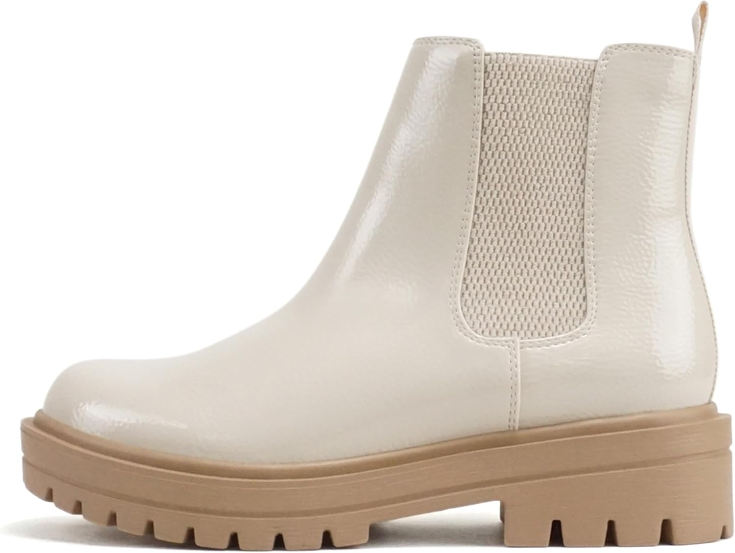 Soda Pilot ~ Women Lug Sole Low Heel Chelsea Fashion Ankle Bootie w/Double Elastic Gore