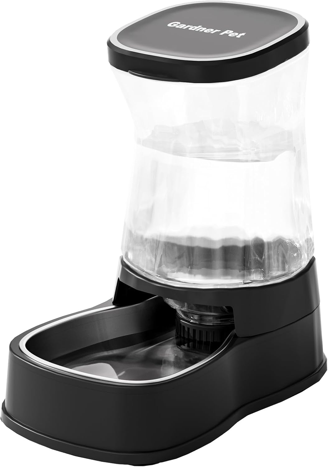 Gardner Pet Automatic Gravity Water Dispenser for Dogs, 1.6Gallon Large Dog Water Bowl Dispenser with Stainless Steel, 100% BPA-Free Pet Water Fountain with Filter for Dogs, Cats, Puppies(Black)