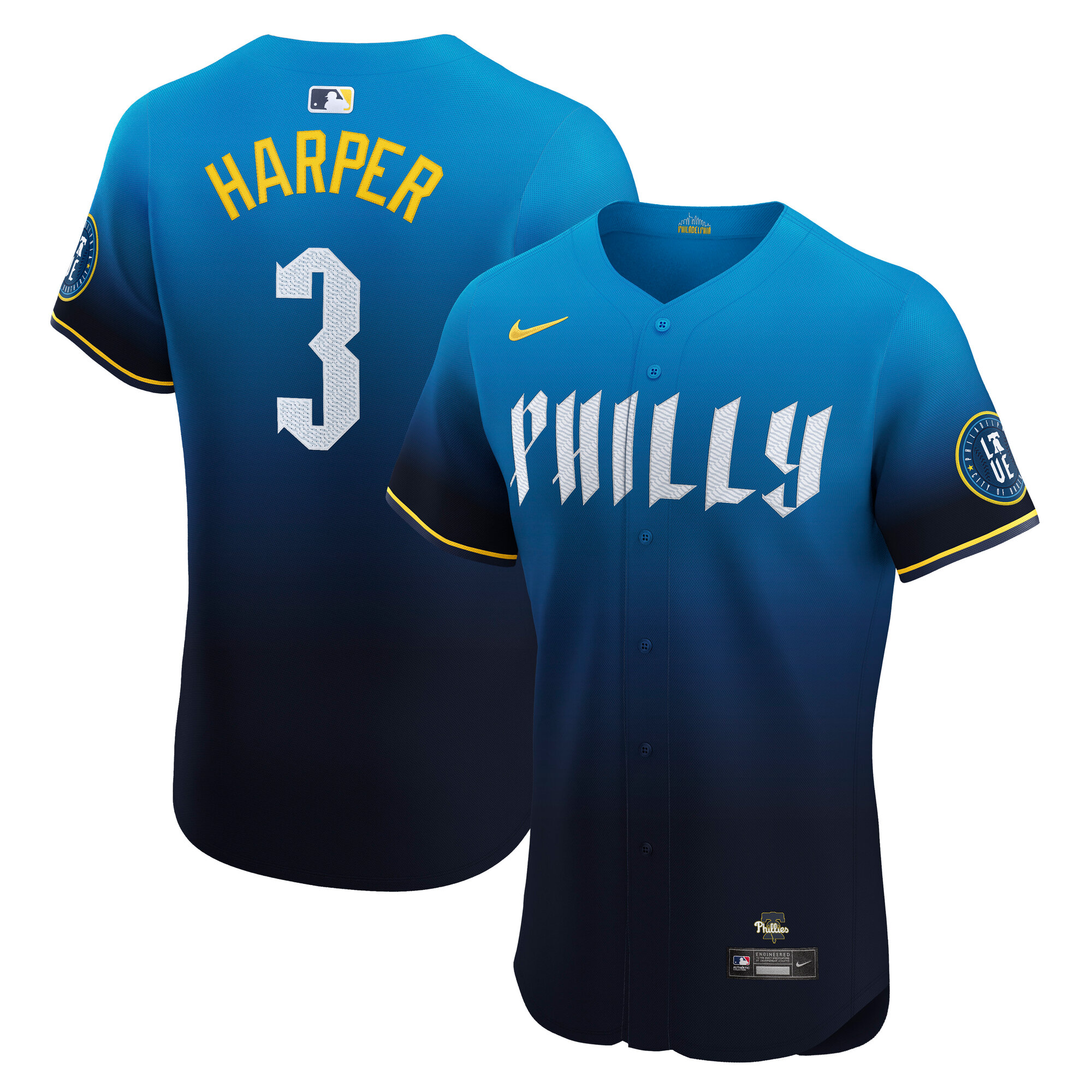 Men's Philadelphia Phillies Bryce Harper Nike Navy City Connect Elite Jersey