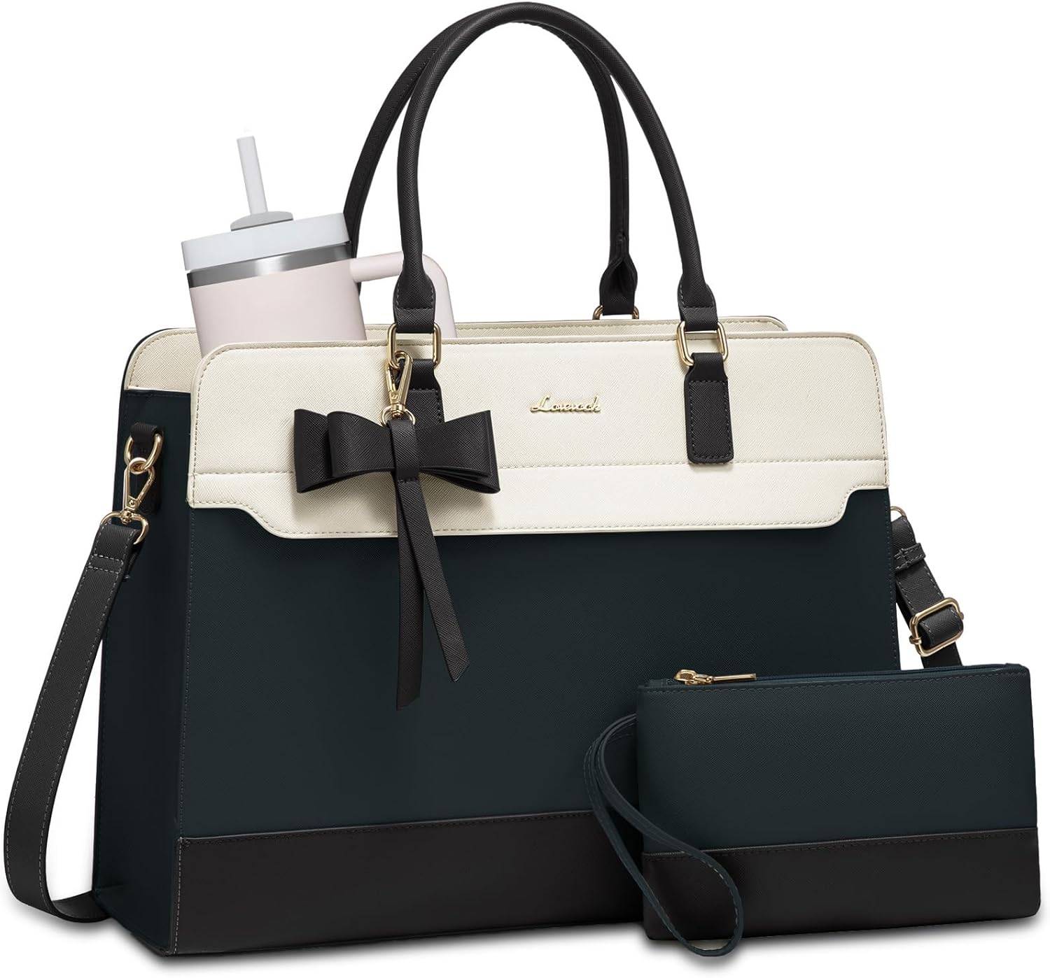 LOVEVOOK Laptop Tote Bag for Women,Leather Work Bag, Waterproof Business Teacher Bag,Large Computer Handbag Purse Briefcase,Office Gifts for Women