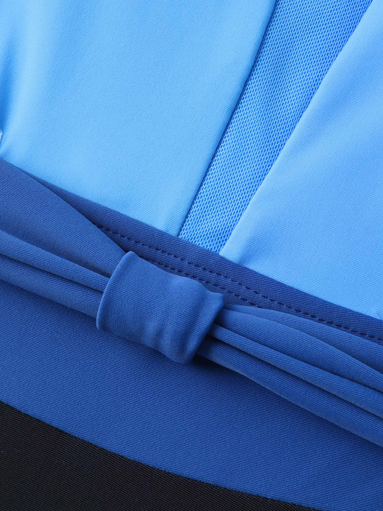 Color Contrast Adjustable Swim Dress