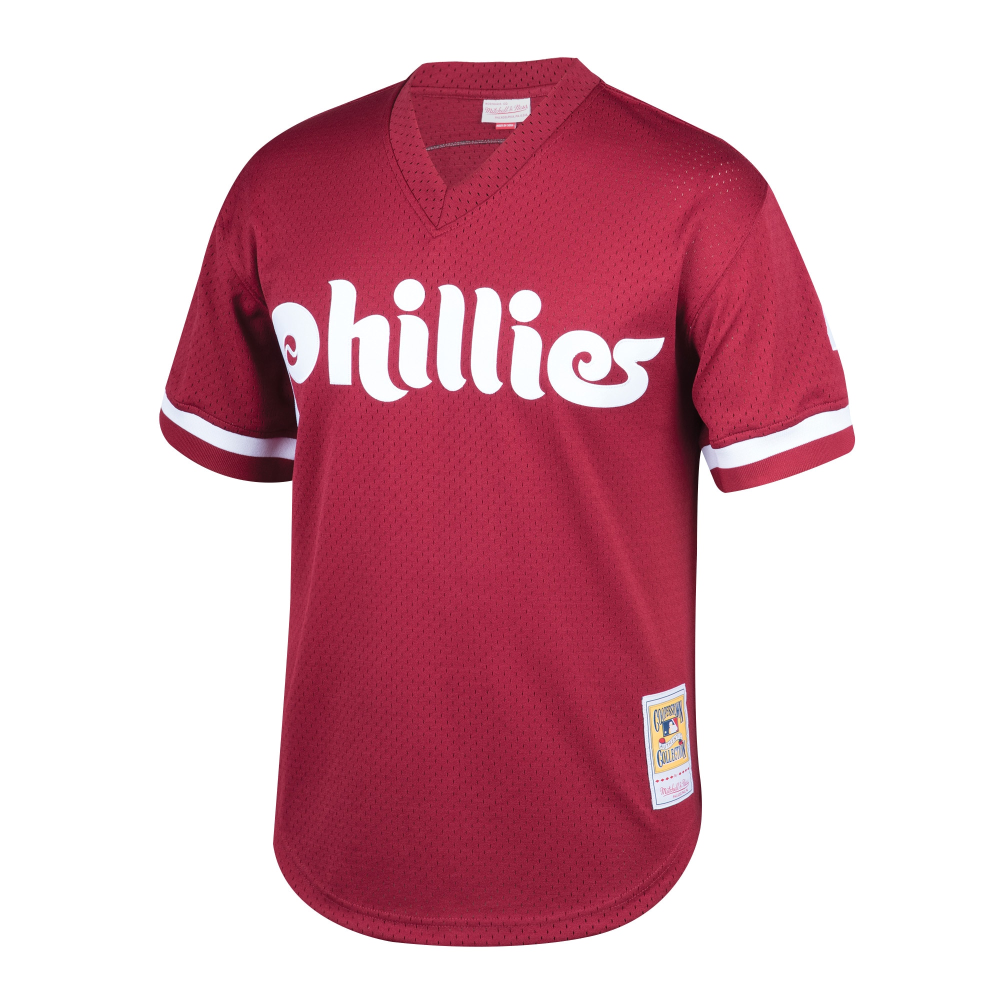 Youth Philadelphia Phillies Lenny Dykstra Mitchell & Ness Burgundy Cooperstown Collection Mesh Batting Practice Jersey