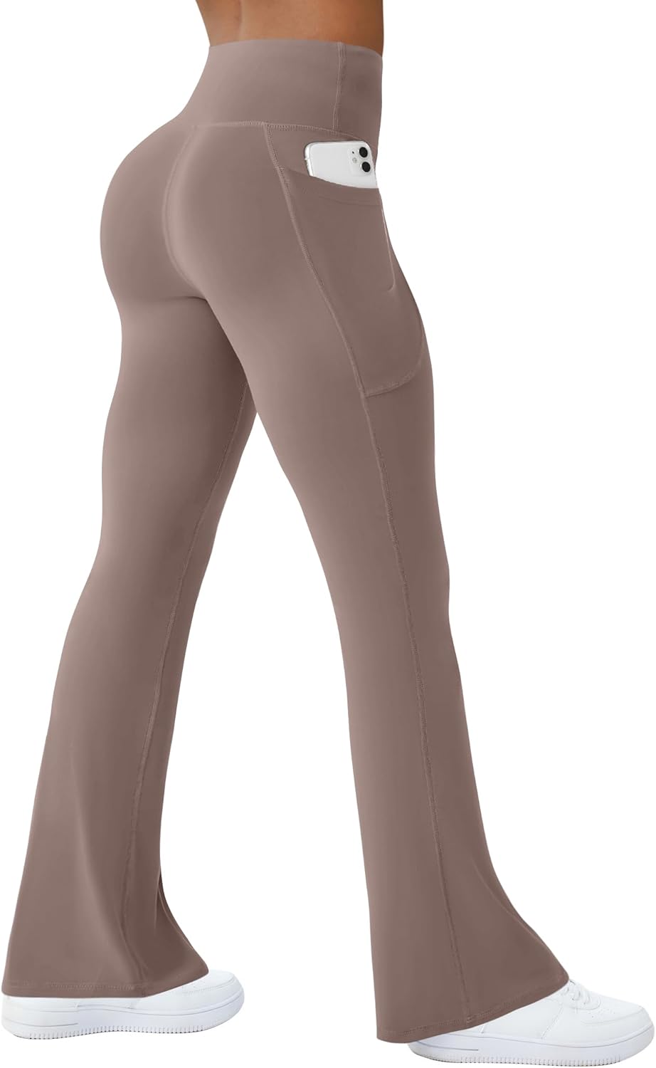 Womens Yoga Pants with Pockets High Waisted Flare Leggings Bell Bottom Yoga Dress Pants Seamless Bootcut Pants