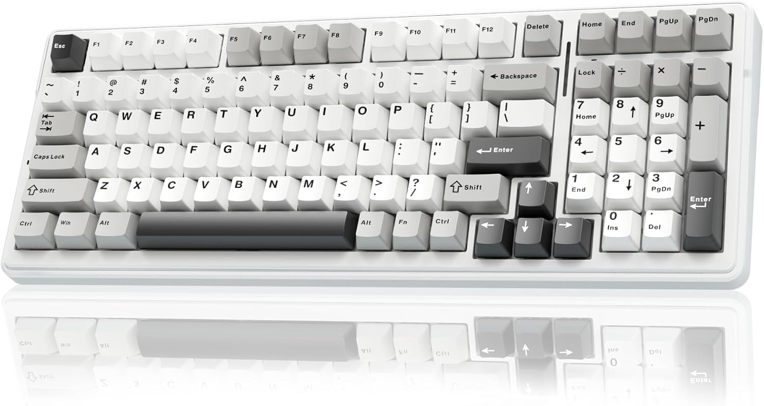 AULA F99 Wireless Mechanical Keyboard,Tri-Mode BT5.0/2.4GHz/USB-C Hot Swappable Custom Keyboard,Pre-lubed Linear Switches,RGB Backlit Computer Gaming Keyboards for PC/Tablet/PS/Xbox