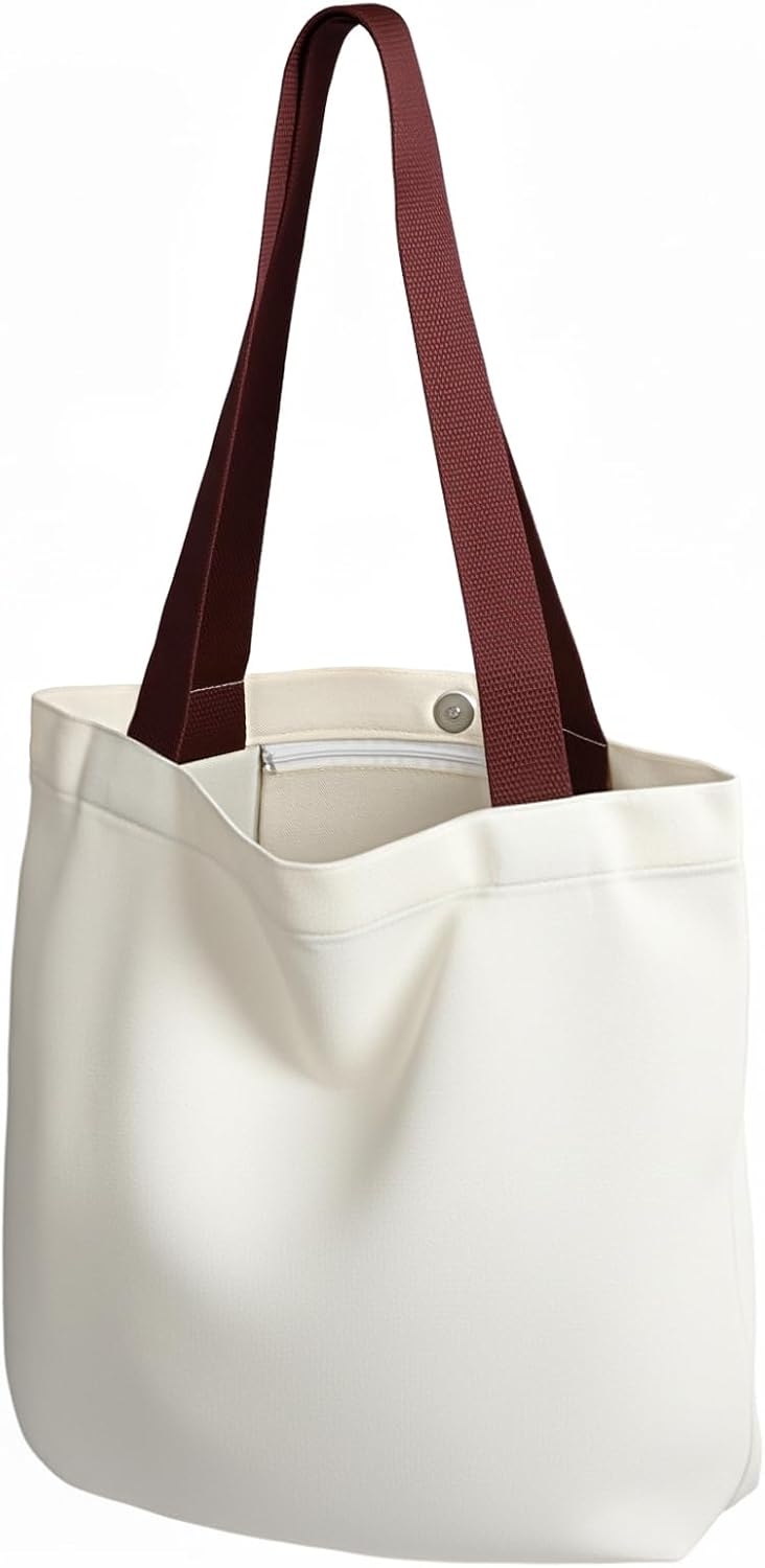 MOLOVA 1-200 Pack Available Premium Canvas Reusable Tote Gift Bags, Made of Natural Canvas with Handle, Work, DIY, Shopping