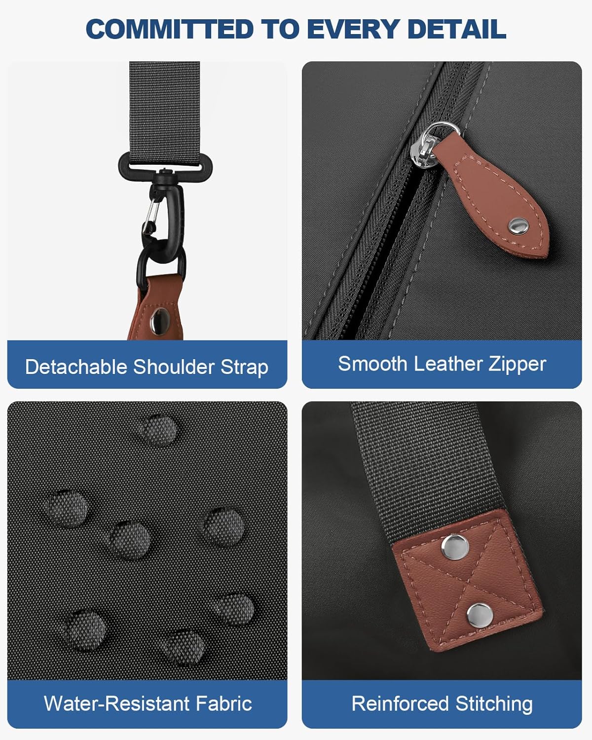 Travel Duffle Bag, Waterproof Weekender Overnight Hospital Bags for Women Men with Toiletry Bag Lightweight Carry on Personal Item Duffle Gym Bag for Travel, Airplanes, Sports