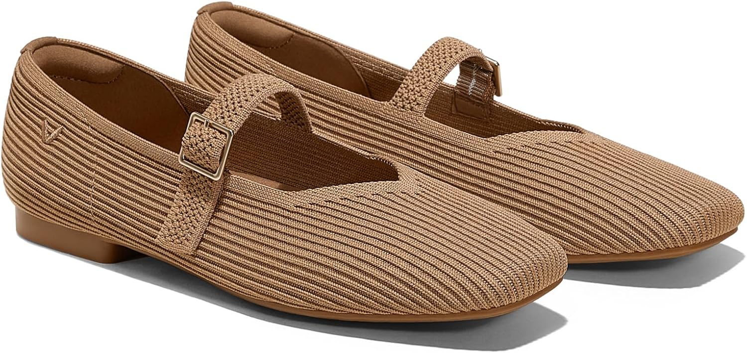 VIVAIA Women's Margot Mary Jane Square-Toe Ballet Flats