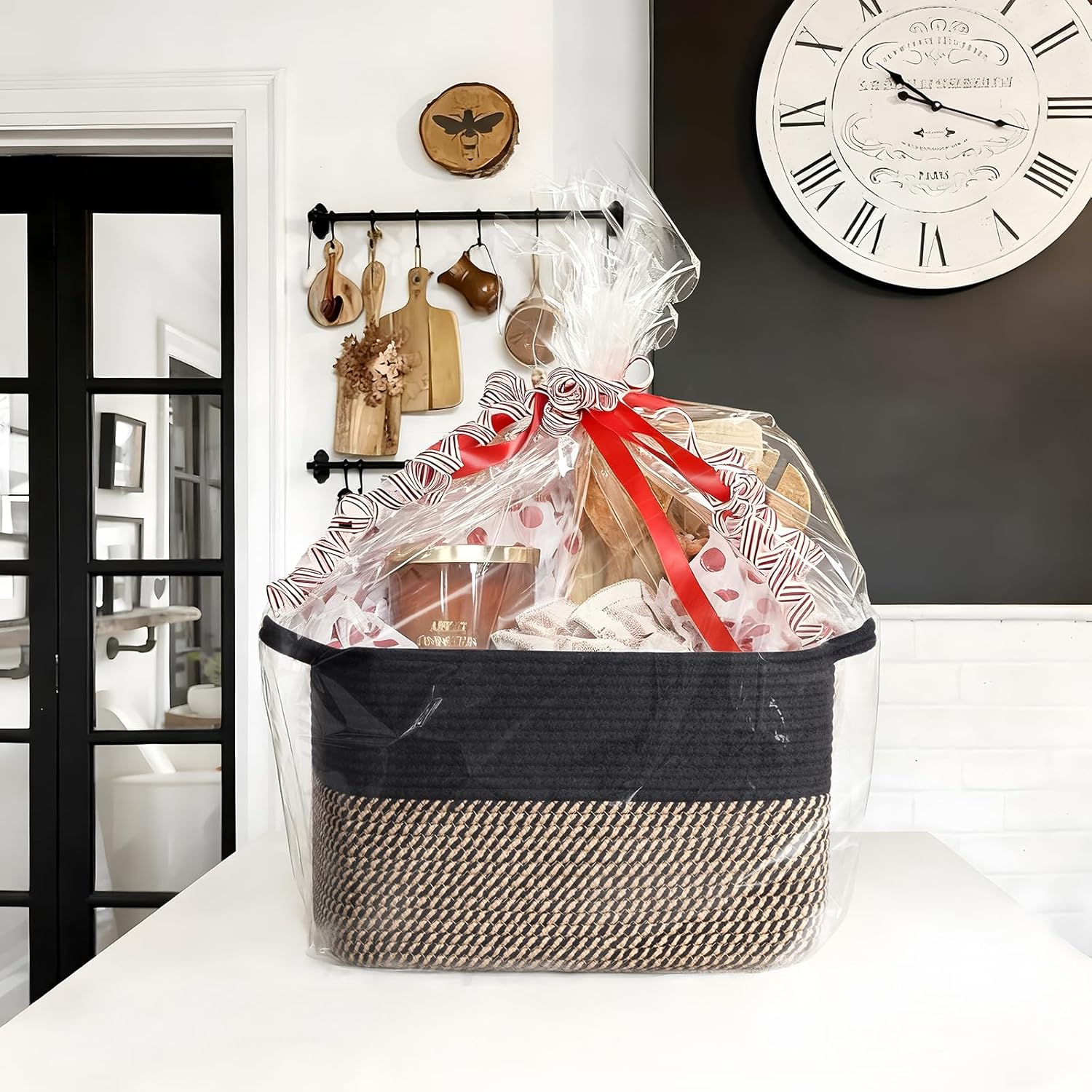 Goodpick Cube Storage Bins - Towel, Book, Cloth, Shoes, Closet Shelf Woven Baskets for Office, Baby Laundry, Toys, 13''x10''x9''