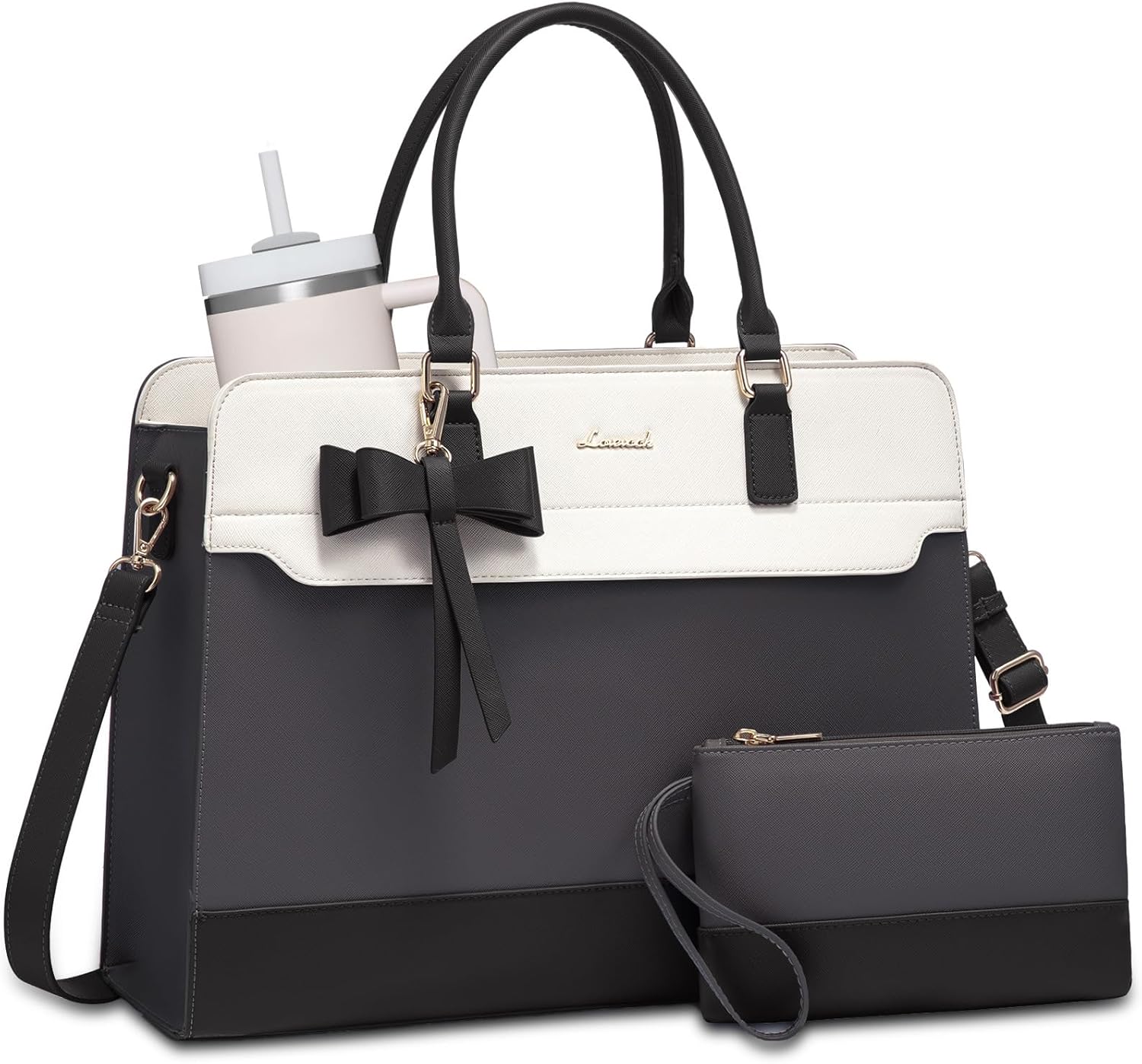 LOVEVOOK Laptop Tote Bag for Women,Leather Work Bag, Waterproof Business Teacher Bag,Large Computer Handbag Purse Briefcase,Office Gifts for Women