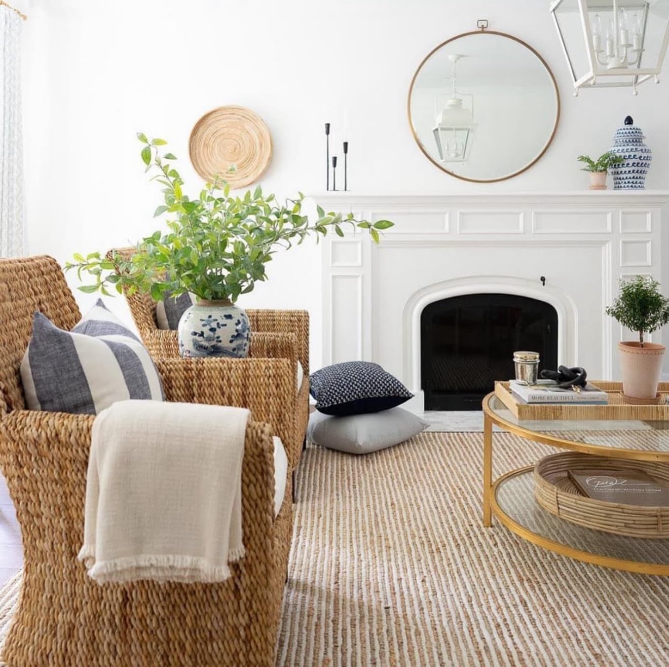 FRELISH DECOR Wool and Jute Premium Handwoven Chunky Stripes Rug - Contemporary Area Rug for Living Room Bedroom (9' x 12' - Natural Ivory)