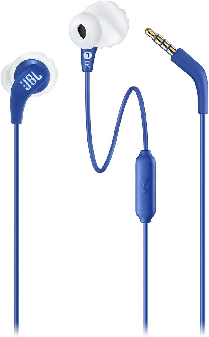 JBL Endurance Run 2 Wired - Waterproof Wired Sports in-Ear Headphones, JBL Pure Bass Sound, Hands-Free Calls, Never Hurt. Never Fall Out. (Black)