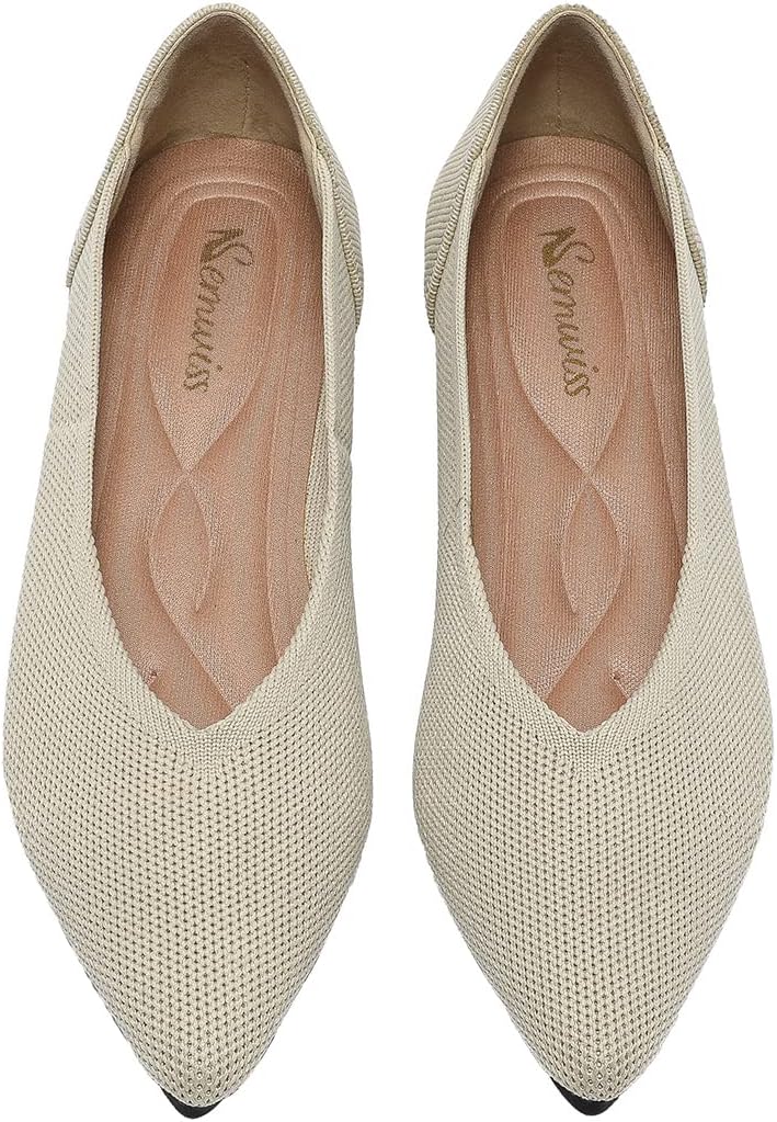 Semwiss Women's Ballet Flats Comfortable Casual Dressy Shoes,Work Flats Office Shoes Pointed Toe Leopard Flats.