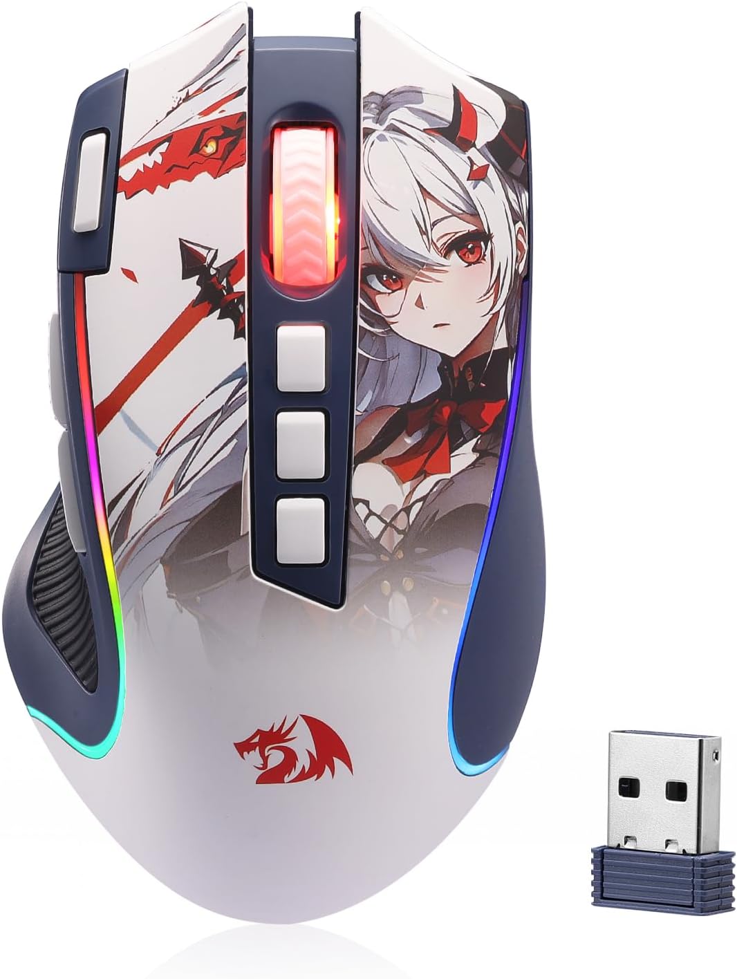 Redragon M612 Predator RGB Gaming Mouse, 8000 DPI Wired Optical Mouse with 11 Programmable Buttons & 5 Backlit Modes, Software Supports DIY Keybinds Rapid Fire Button