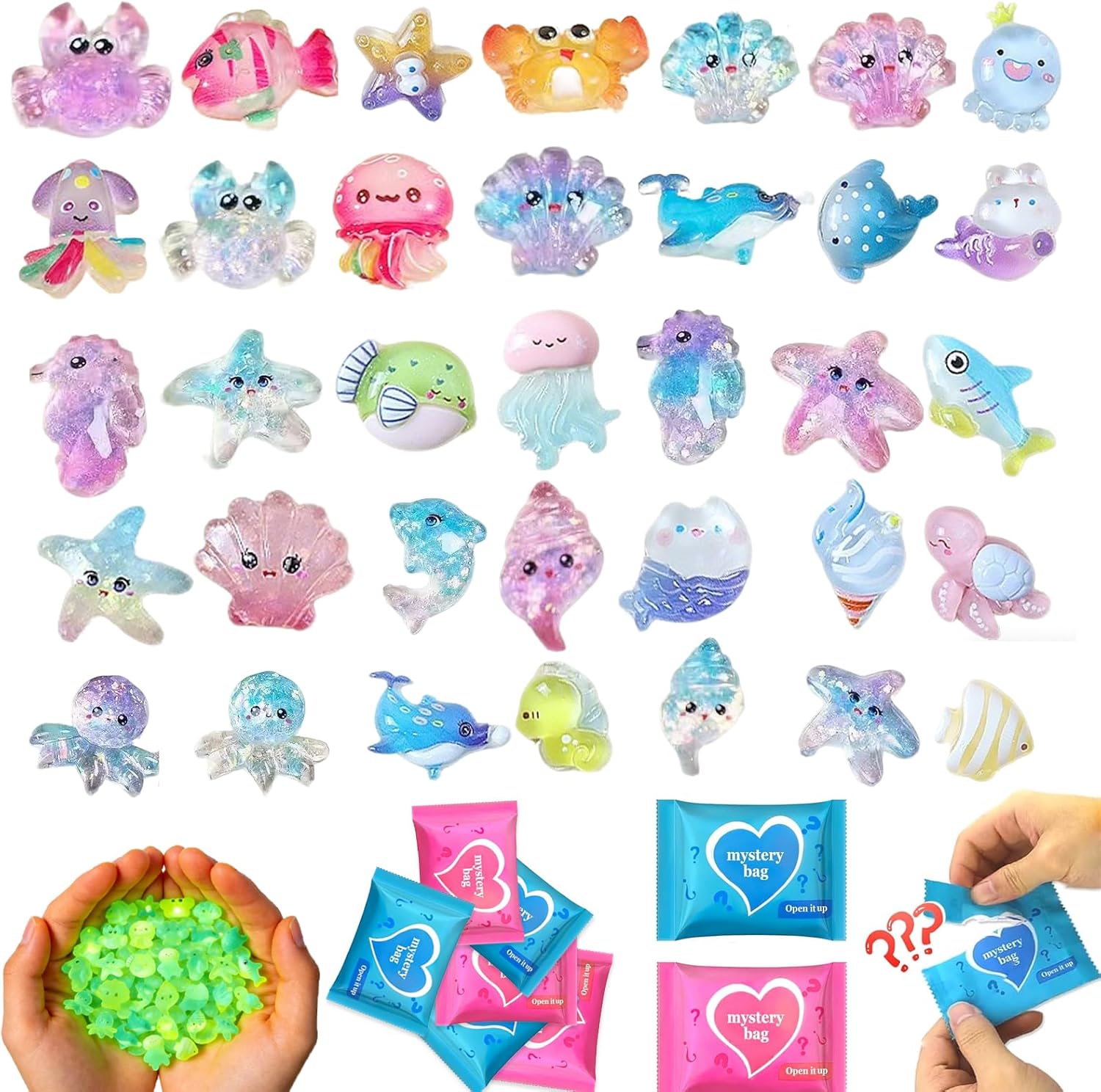 24-Pack Mini Stuffed Animals Blind Bags: Bulk Small Stuffed Animals for Kids, Cute Plush Keychains, Party Favors for Kids, Classroom Prizes, Claw Machine Toys, Birthday Gifts