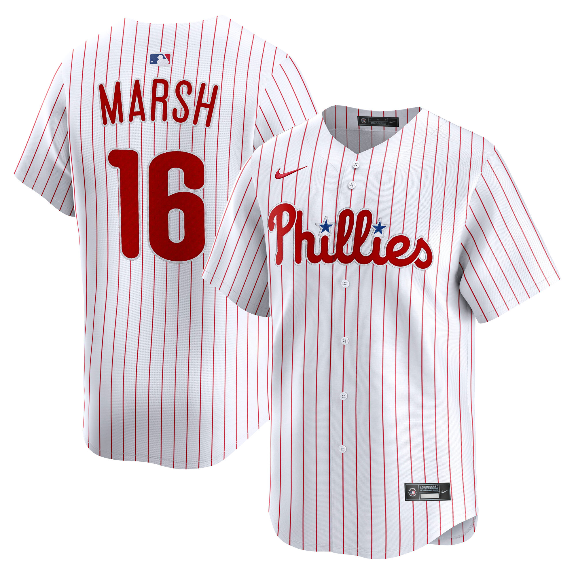 Men's Philadelphia Phillies Brandon Marsh Nike White Home Limited Player Jersey