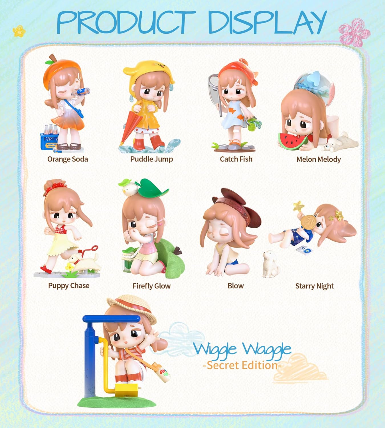 Rolife Yozco Cute Kawaii Action Figure Blind Box Collectibles, Japanese Kawaii Anime Girl Mini Dolls Figurines for Collection Desk Decor Gift for Friends