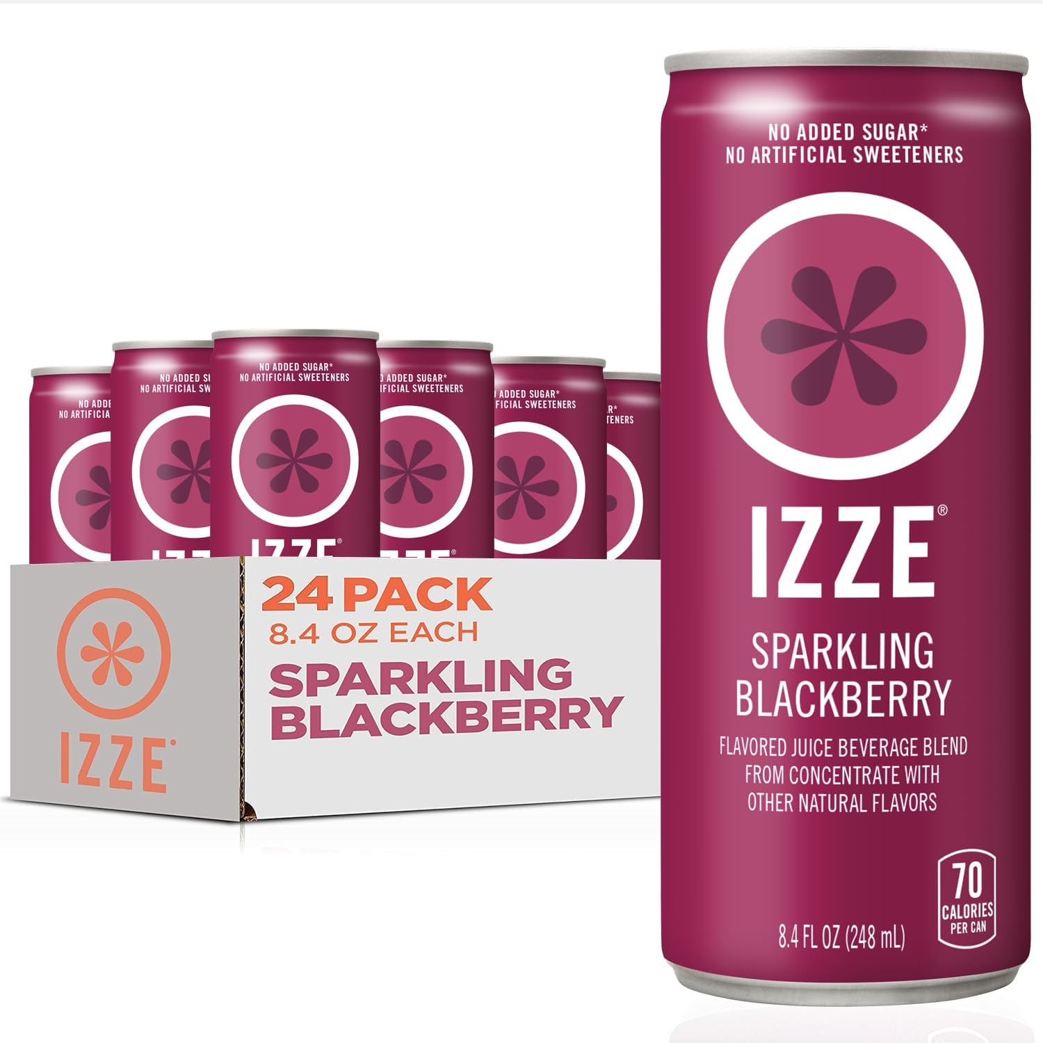 Izze Sparkling Juice, 4 Flavor Variety Pack, 8.4 Fl Oz (24 Count)