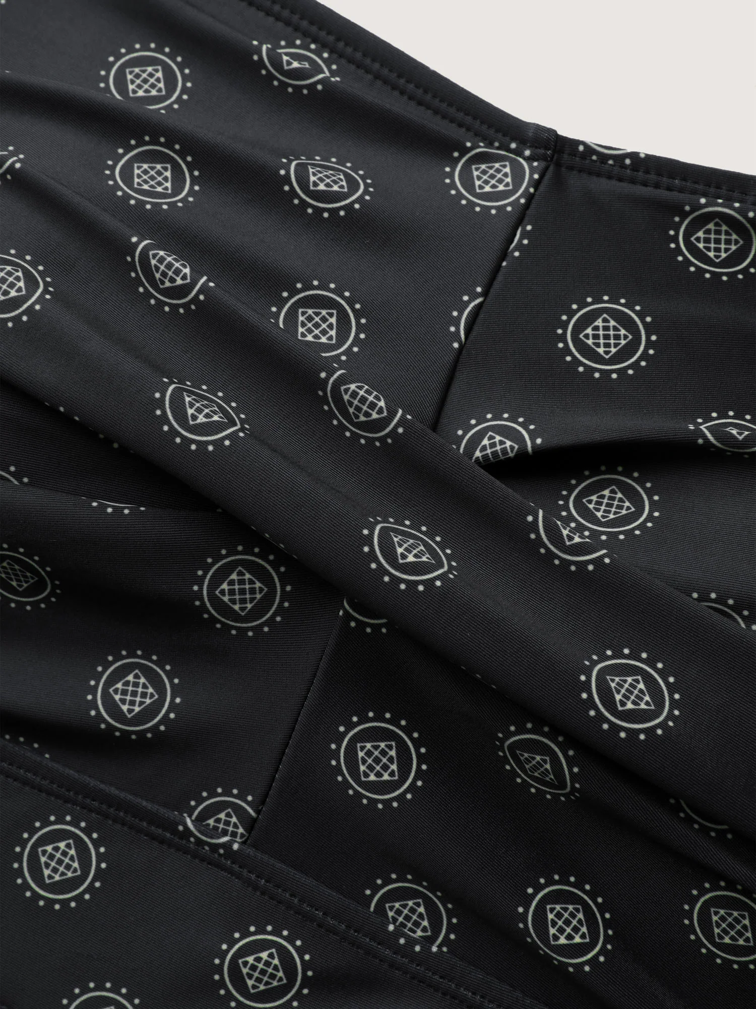 Boho Print Twist Front Swim Dress