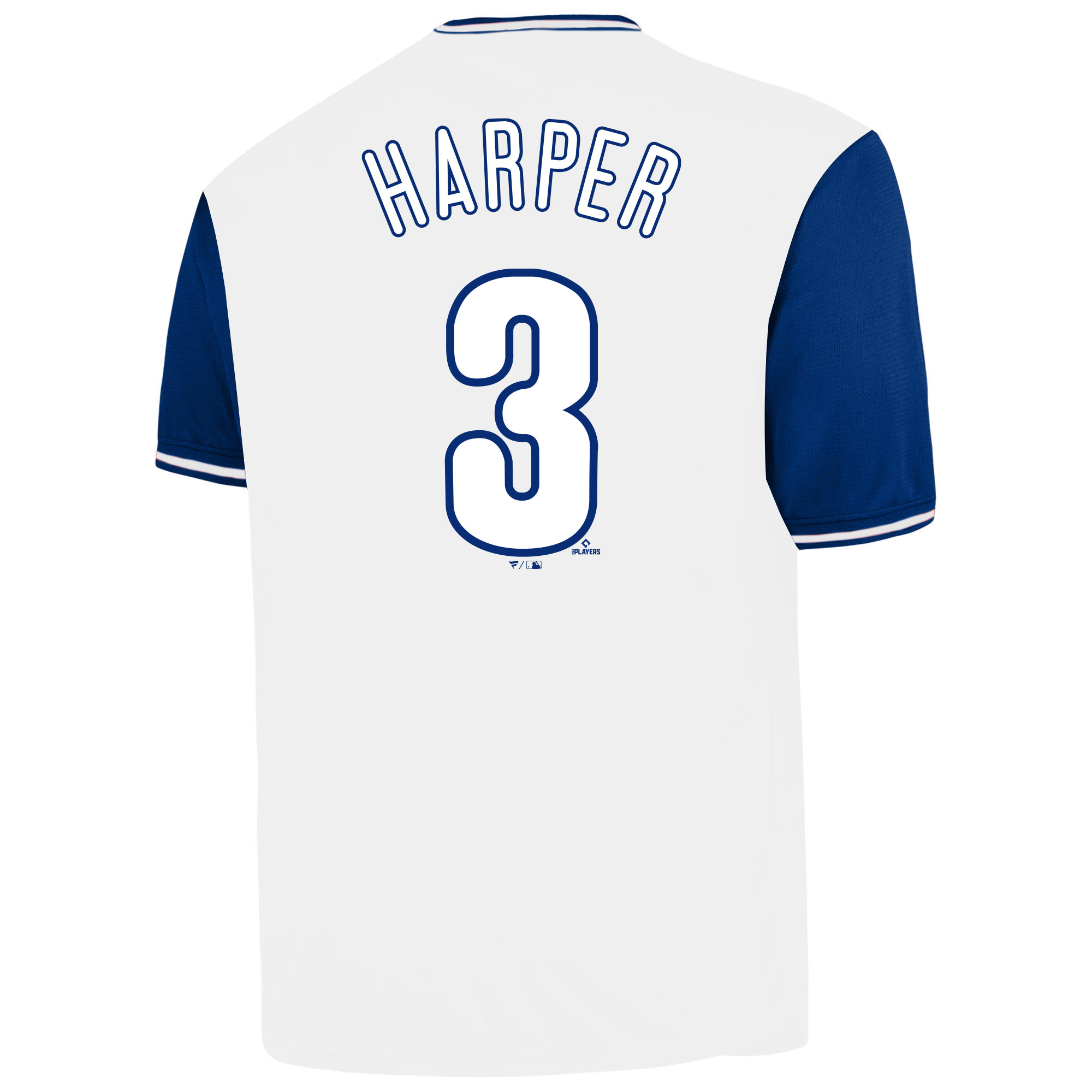 Men's Philadelphia Phillies Bryce Harper Profile White Big & Tall Name & Number Birdeye V-Neck T-Shirt