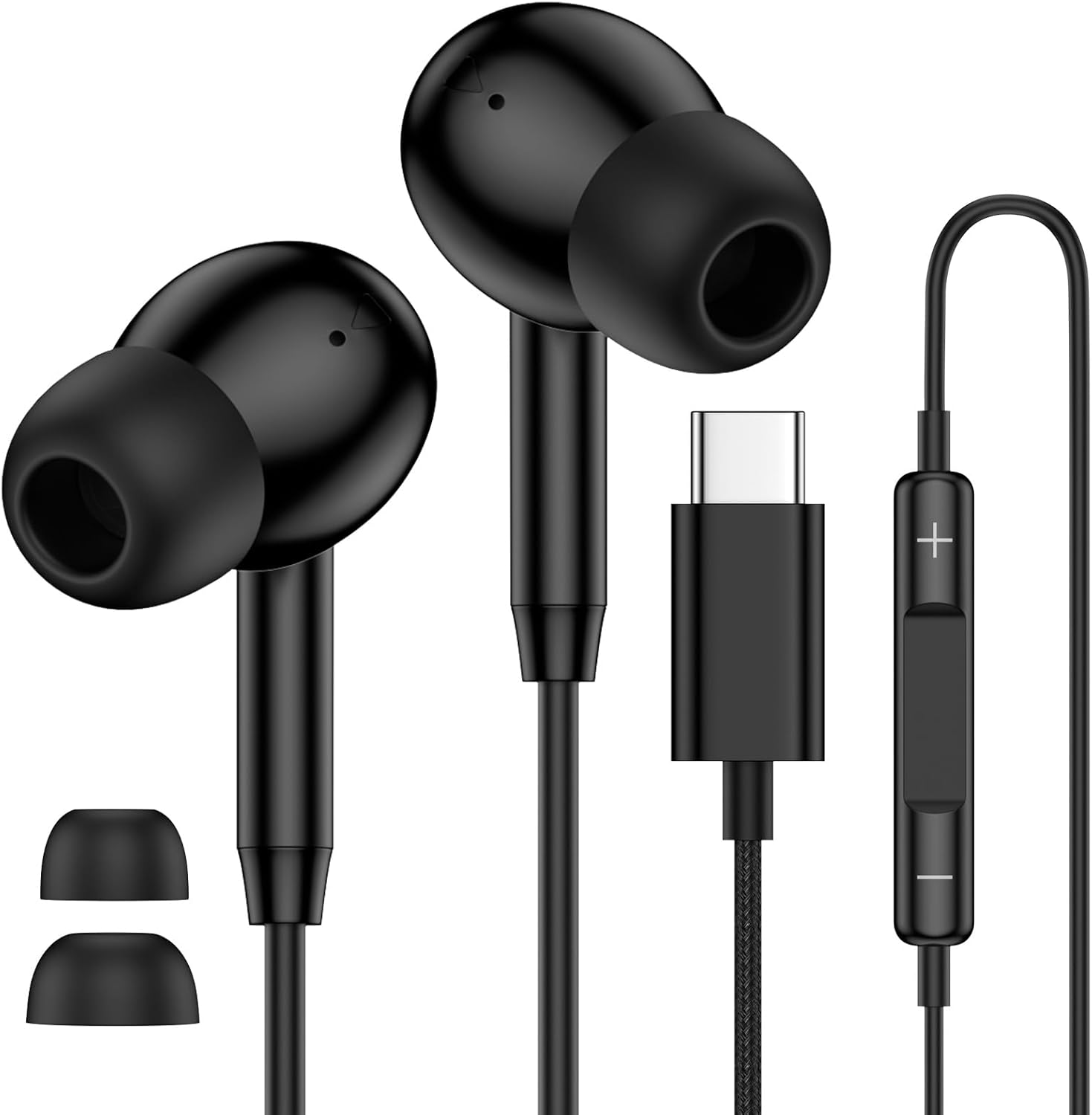 Wired Earbuds USB C for iPhone 17 16 Wired Headphones USB C, USBC Ear Buds in-Ear Earphones for iPhone 17 Pro Max 17Pro Air 16 15 Plus 16e Braided Cord Samsung Galaxy S25 Buds Headsets with Microphone