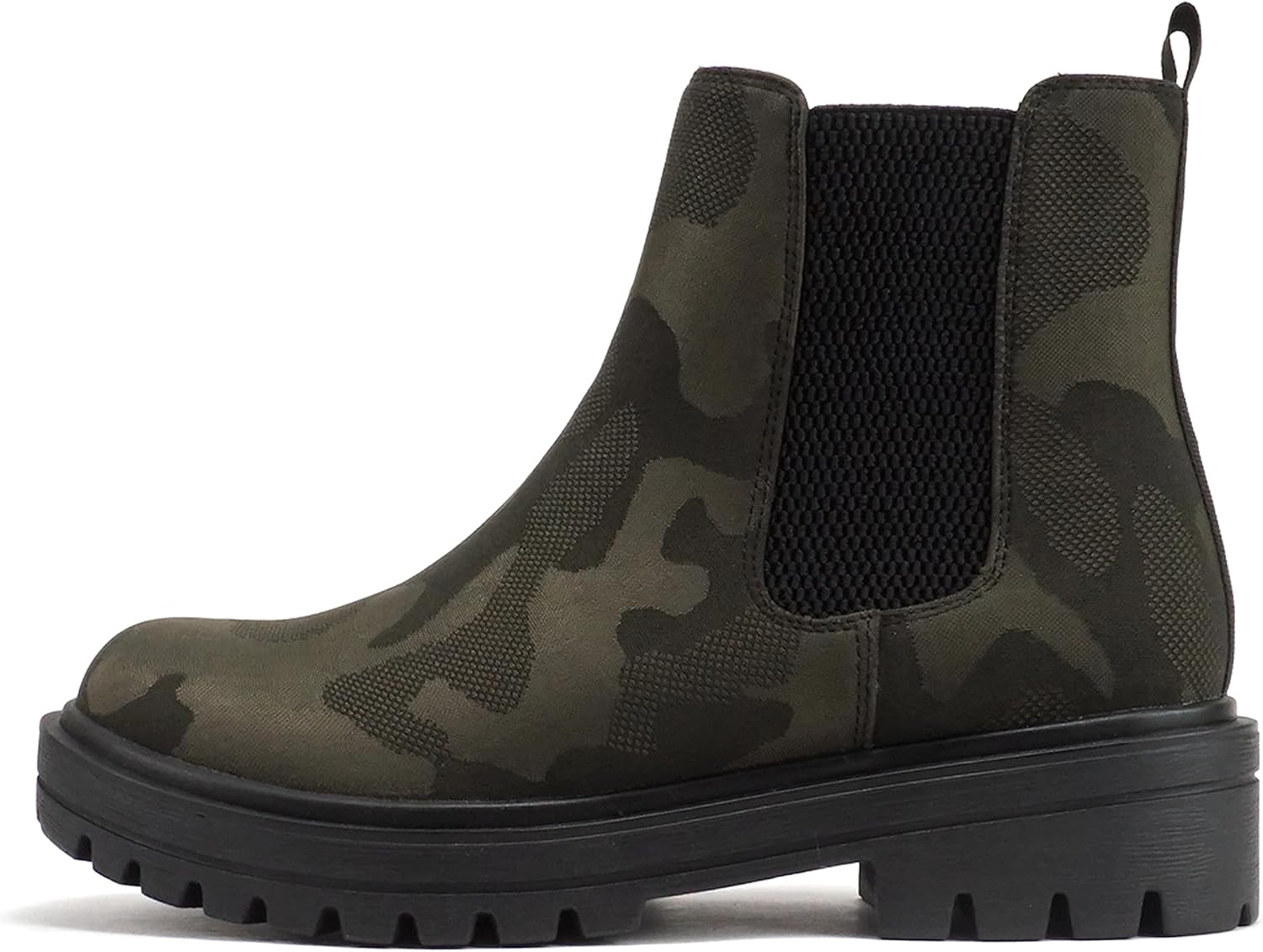 Soda Pilot ~ Women Lug Sole Low Heel Chelsea Fashion Ankle Bootie w/Double Elastic Gore