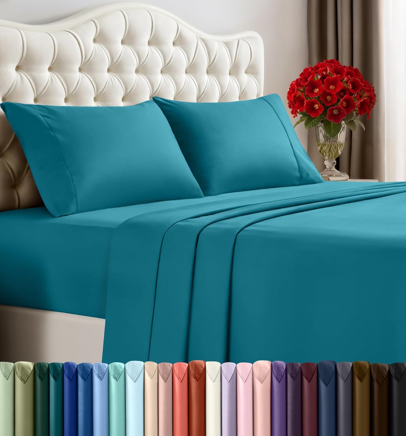 Utopia Bedding Queen Size Sheet Set – 4 Piece Bed Sheets, Soft and Breathable Microfiber, Includes 1 Fitted Sheet, 1 Flat Sheet and 2 Pillowcases – Oeko Tex (Grey)