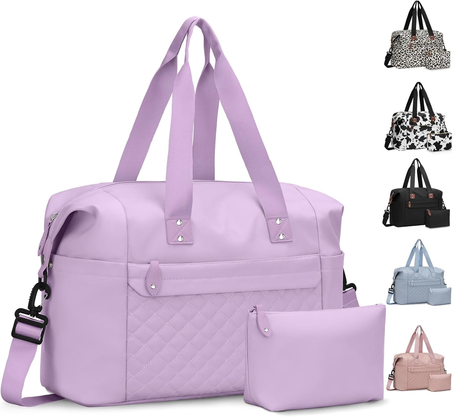 Travel Duffle Bag, Waterproof Weekender Overnight Hospital Bags for Women Men with Toiletry Bag Lightweight Carry on Personal Item Duffle Gym Bag for Travel, Airplanes, Sports